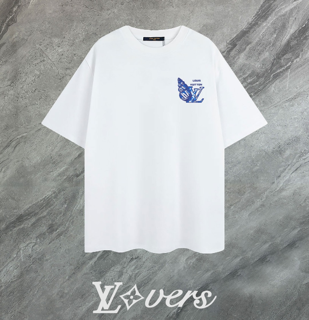 P55 〖 Louis Vuitton LV 〗2026 Nueva colección de camiseta de manga corta de alta calidad con cuello redondo, con bordado…