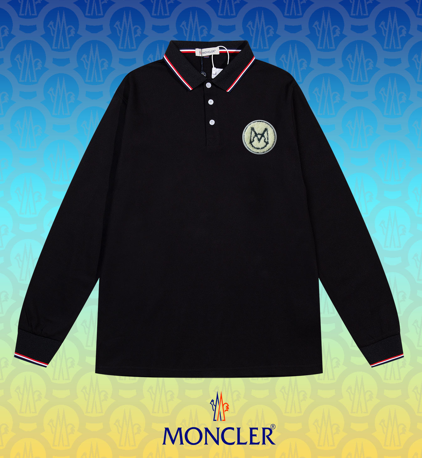 【Nuevo disponible】𝐌𝐎𝐍𝐂𝐋𝐄𝐑~Mengkou #2024 nueva polo de manga larga de cuello alto de alta calidad, tela personali…