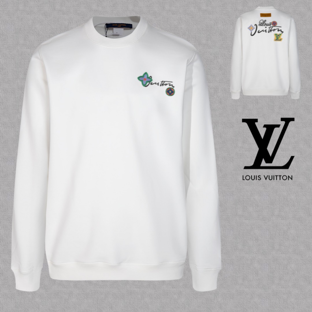 El estilo popular P105 está en los estantes 🔥❗ 💫 〖 Louis Vuitton LV 〗 Sudadera de moda con cuello redondo. Se puede c…