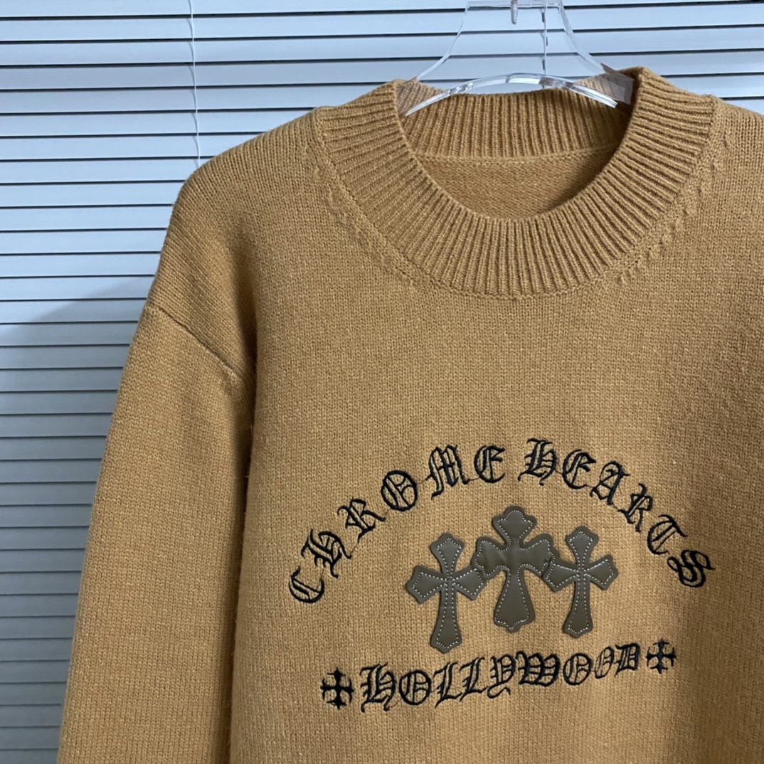 Crozenlogo Embroidered Sweater in Red, Black, and Brown, Sizes SM-XXL, Code 348 - 图片 4