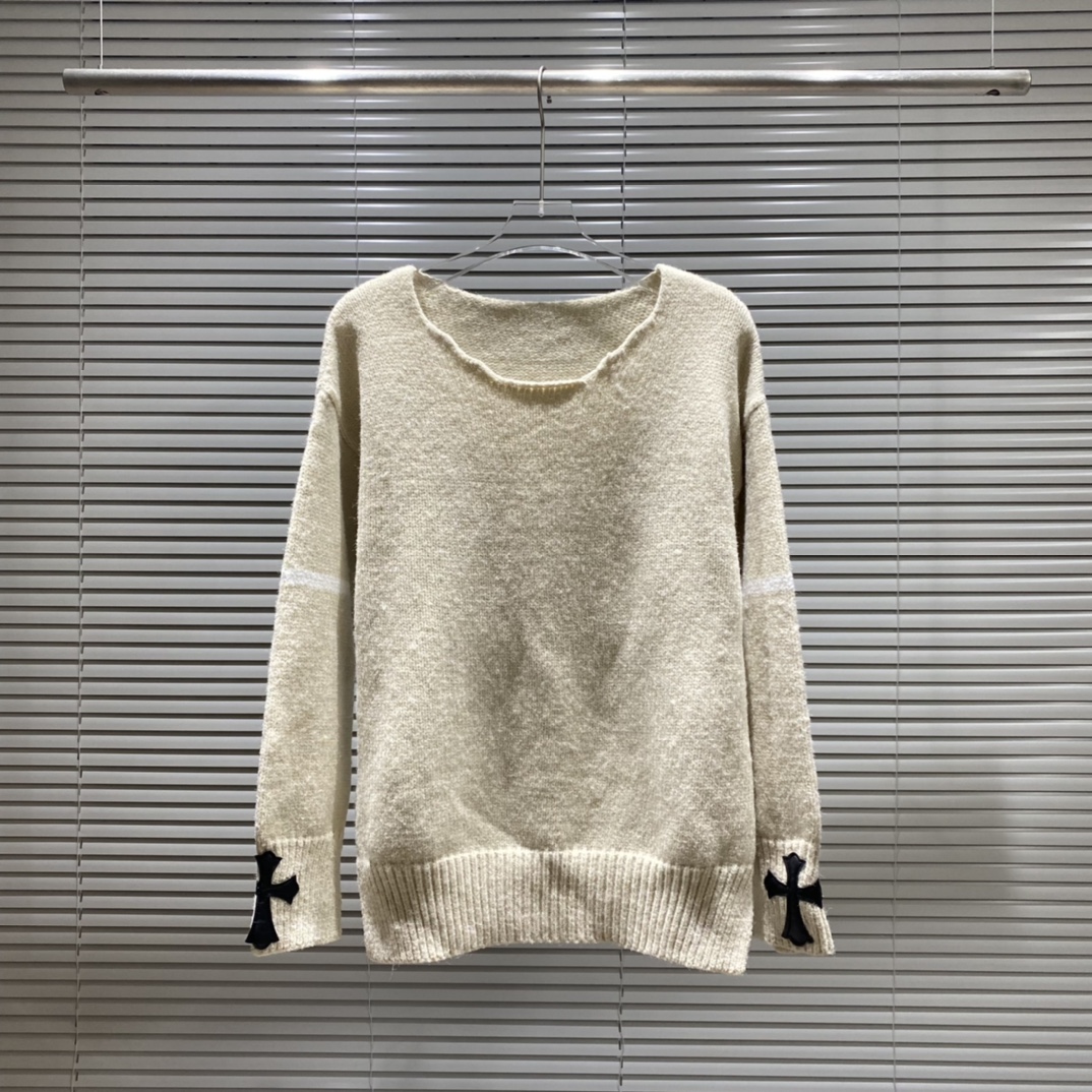 “348 CH Crooked Crustace Crusades Sweaters: Blue, Almond, Black, Sizes SM-XXL” - 图片 1