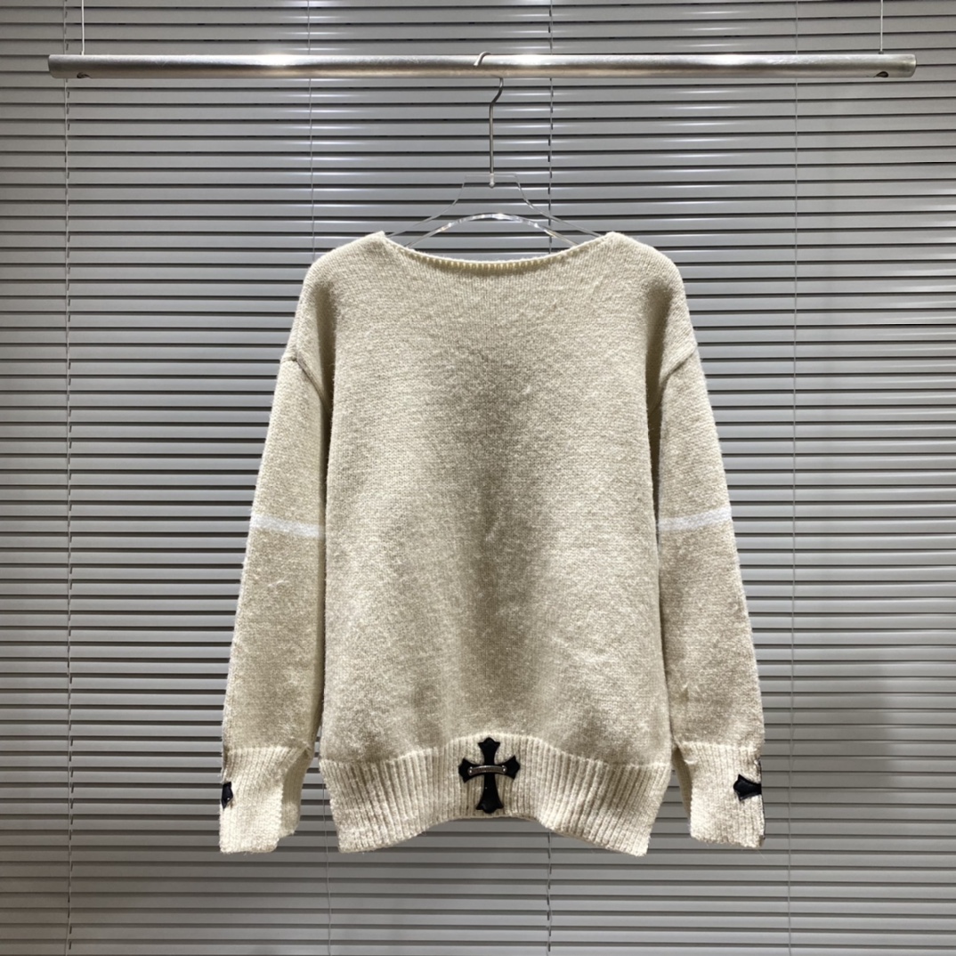“348 CH Crooked Crustace Crusades Sweaters: Blue, Almond, Black, Sizes SM-XXL” - 图片 2