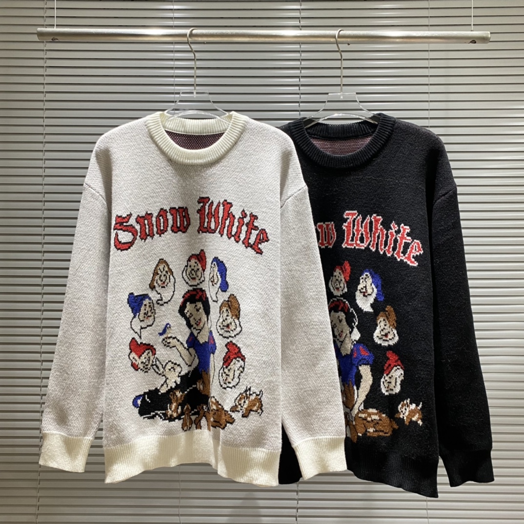 Supreme Snow White and Seven Dwarves Sweaters in Black and White, Multiple Sizes Available - 图片 9