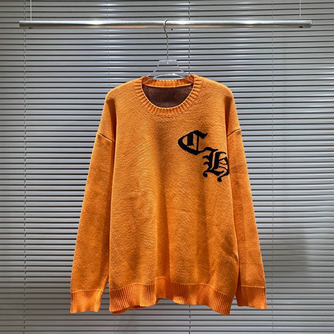 Chrome Hearts Iconic Big Logo Cross Jacquard Crew Neck Sweater