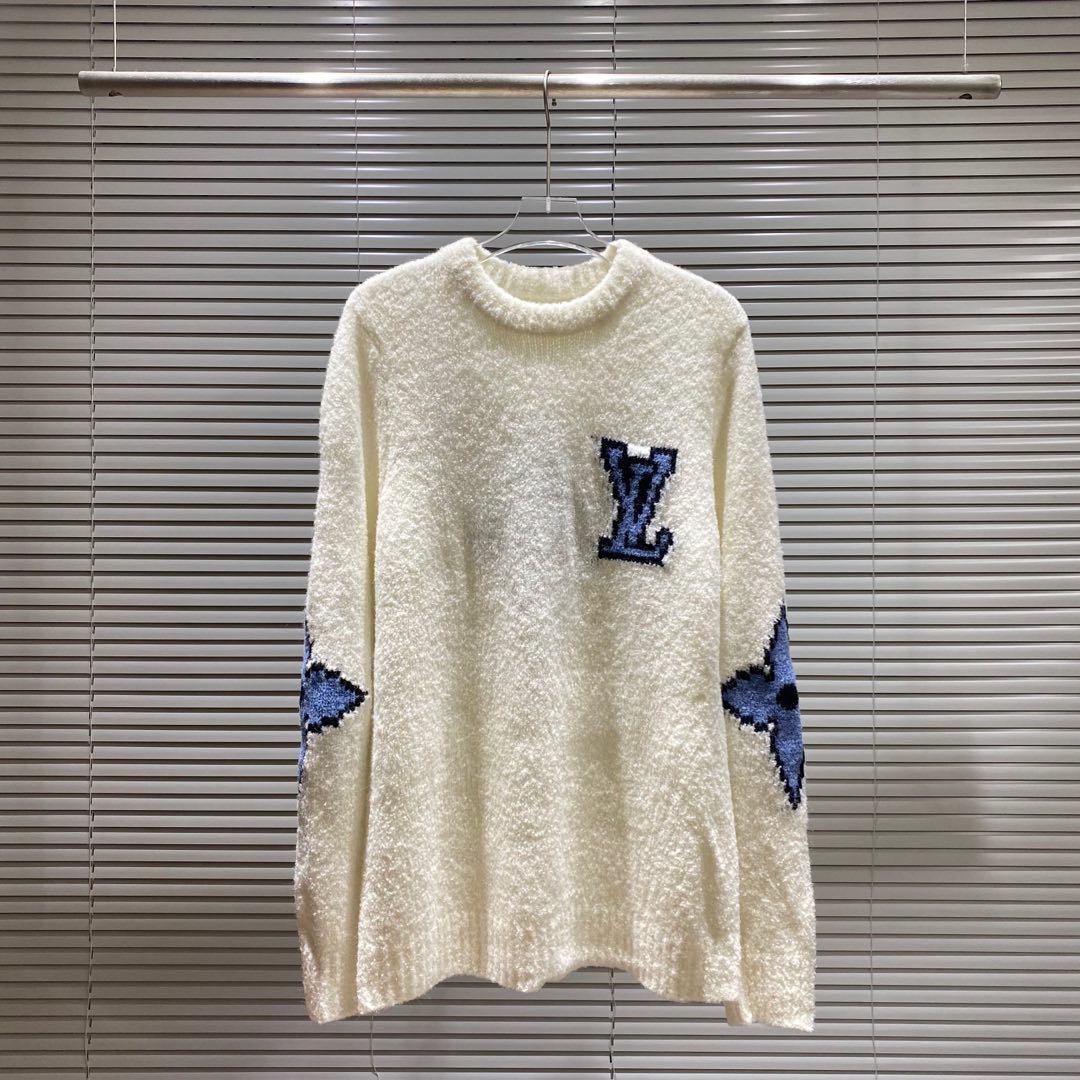 Louis Vuitton Monogram Clover Jacquard Crewneck Sweater - Luxury Knitwear