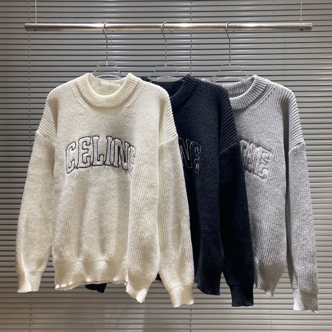Selin’s Chest Letter Logo Sweater in Blue, White, Black, and Grey – Sizes SM to XXL - 图片 9