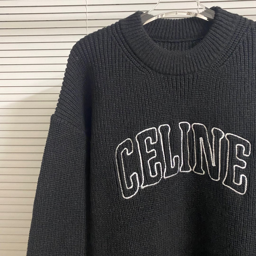 Selin’s Embroidered Round-Collar Sweater in Blue, White, Black, Grey – Sizes SM-XXL - 图片 7