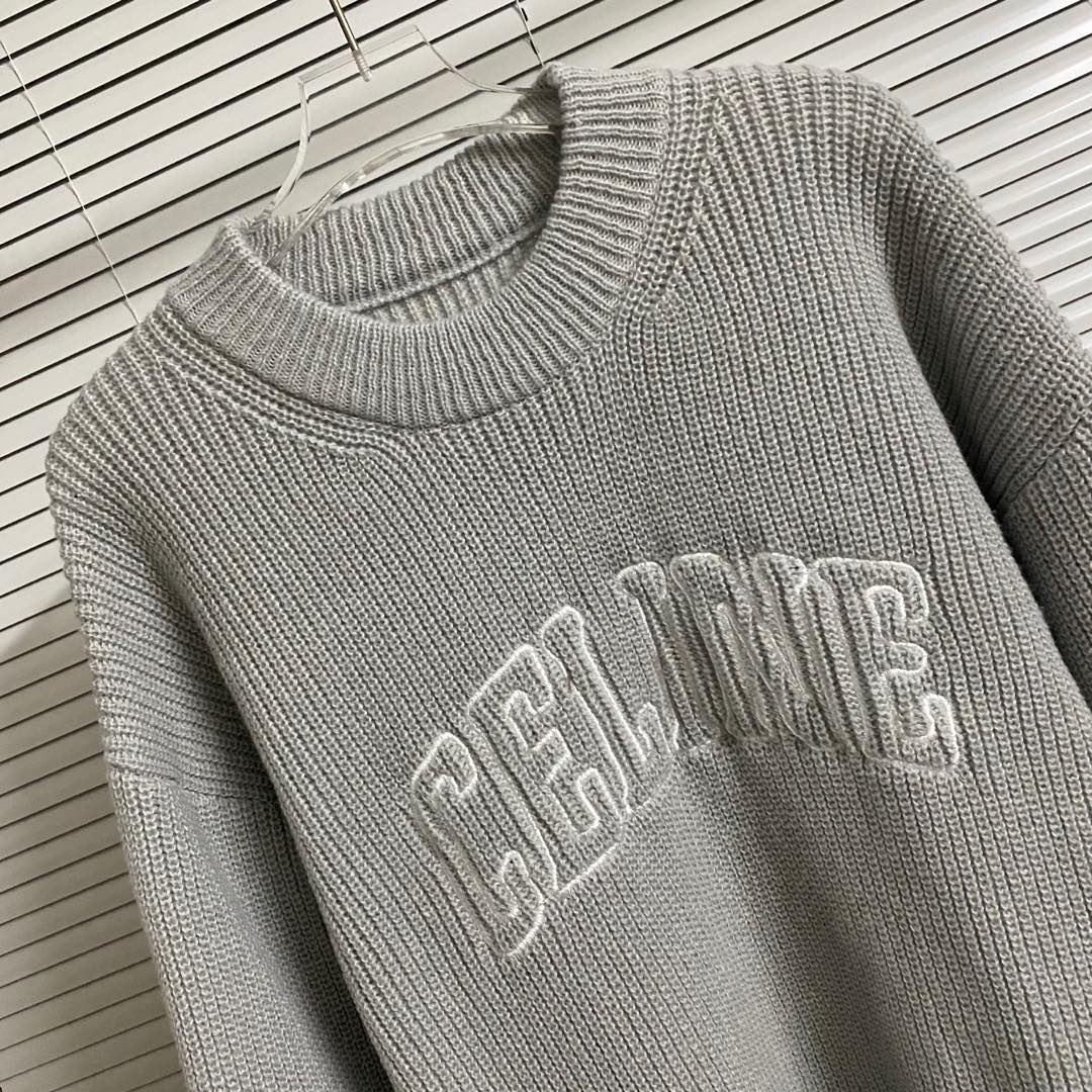 Selin’s Chest Letter Logo Sweater in Blue, White, Black, and Grey – Sizes SM to XXL - 图片 6