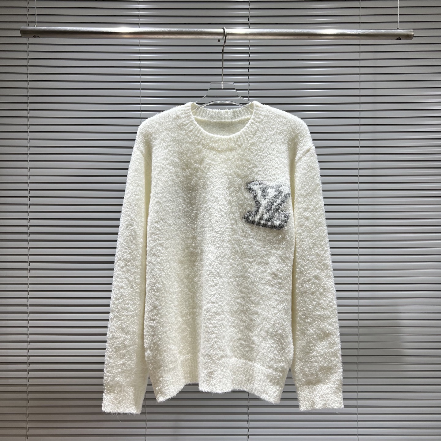 Louis Vuitton White Jacquard Crewneck Sweater - Classic, Stylish and Warm