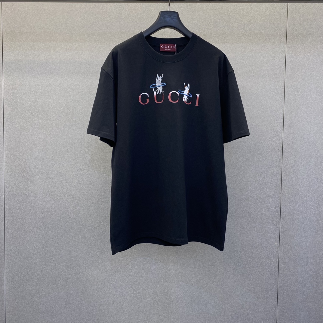NO:755512,Gucc 26 spring and summer new style little cat embroidered round neck short sleeves size s-xL, Gucci-clothing, gucci, gucci, T-shirt,19860909Gucc 26春夏新款小奶猫刺绣圆领短袖码数s-xL,古驰-服装,gucci,gucci,T-shirt,,Women's clothing