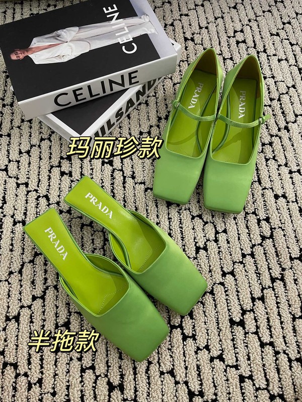 Wholesale 2023 Replica Prada Shoes Half Slippers Genuine Leather Silk Spring/Summer Collection Fashion