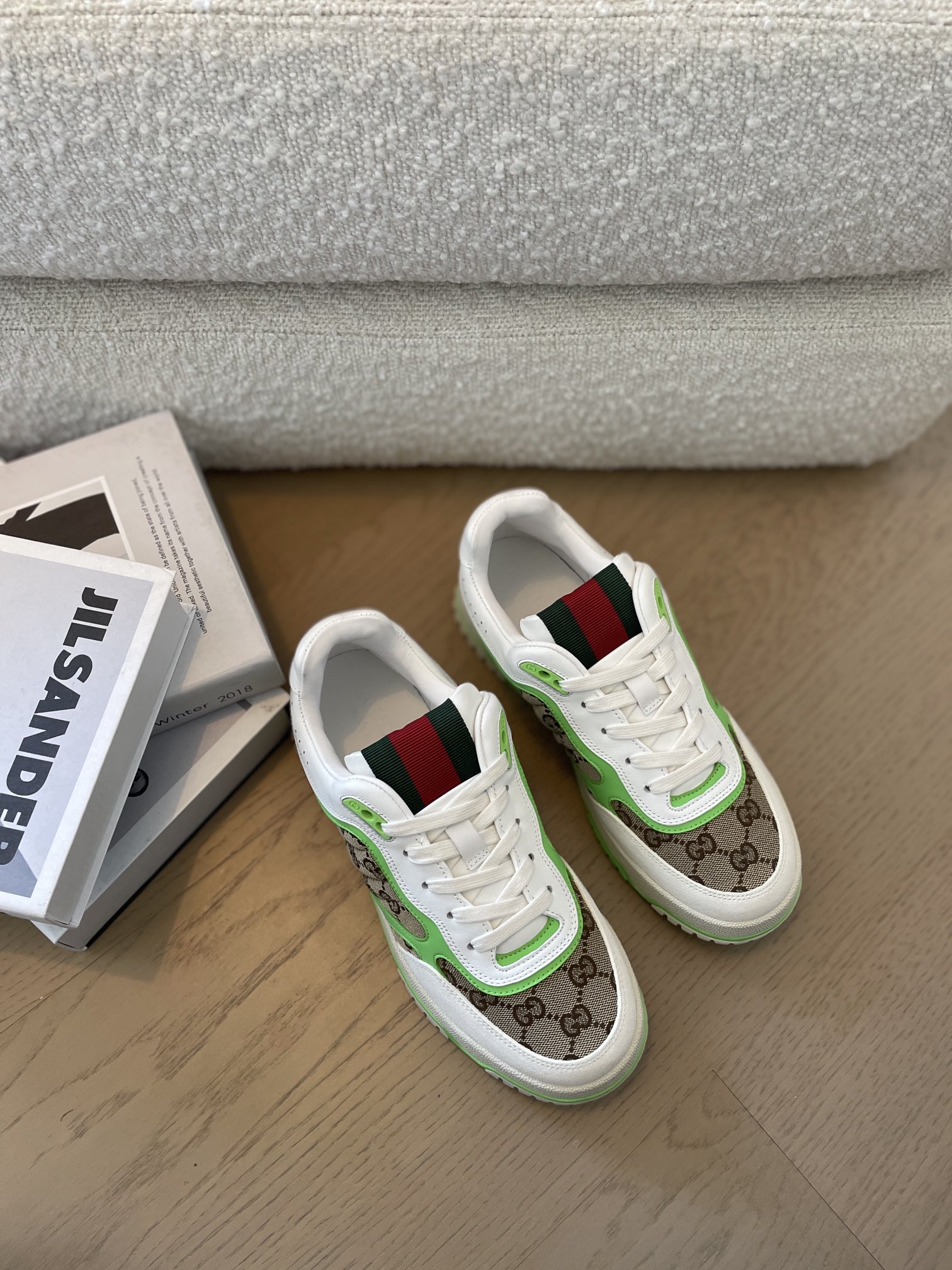 Gucci Shoes Sneakers White Cowhide Vintage Sweatpants