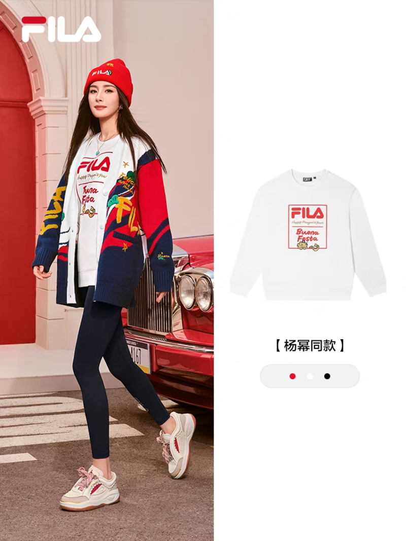 Fila Replicas Clothing Sweatshirts Black Red White Unisex Cotton Spring Collection