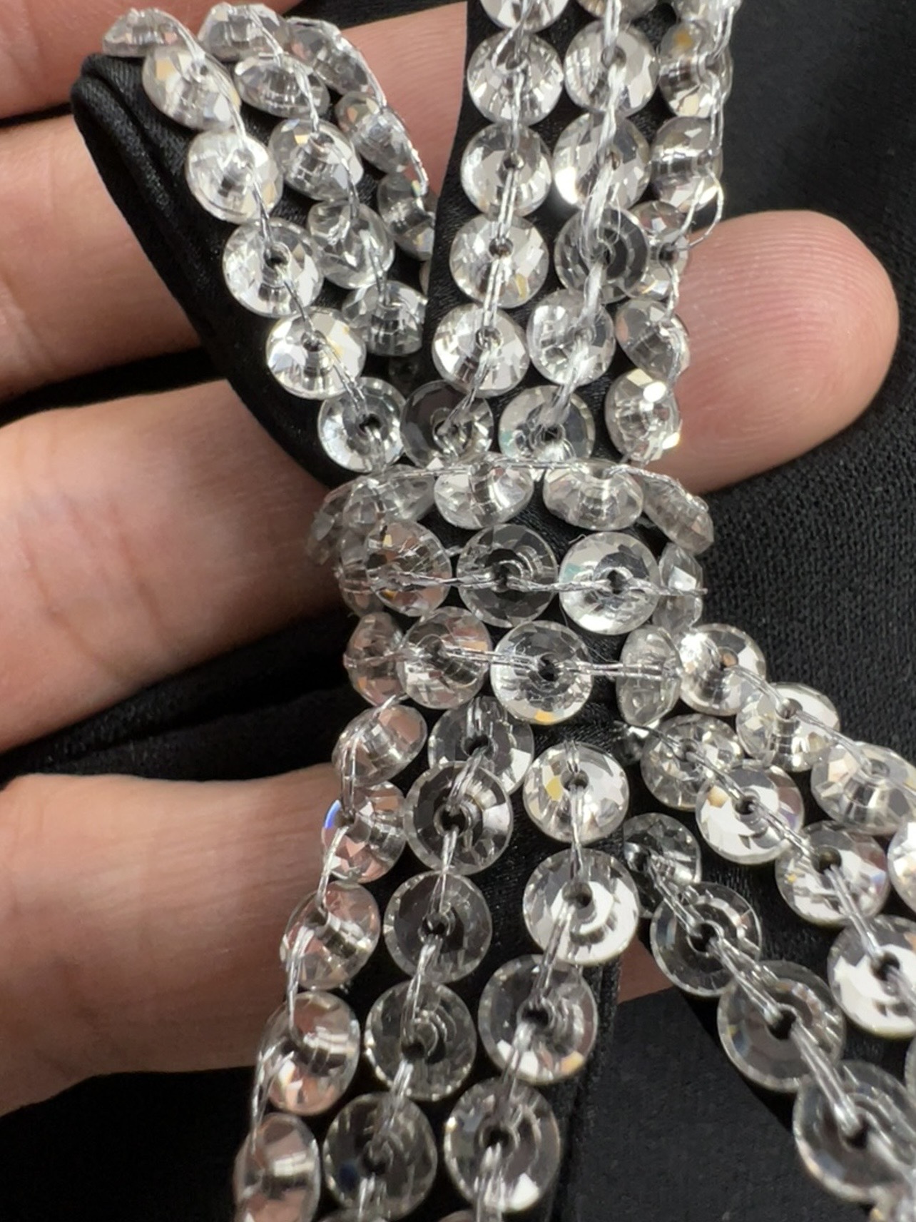 对版辅料，银丝手缝进口单孔超闪水晶