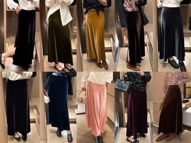 Elegant Velvet Midi Skirt - Versatile High Waist A-Line Skirt for Women 1 Elegant Velvet Midi Skirt - Versatile High Waist A-Line Skirt for Women
