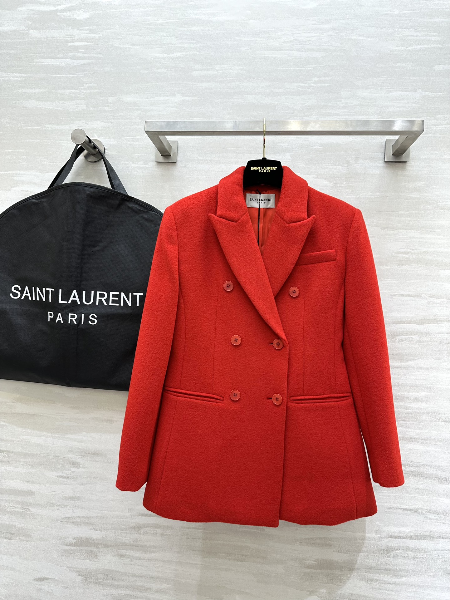 Yves Saint Laurent Abbigliamento Giacca & Soprabito Rosso Lana