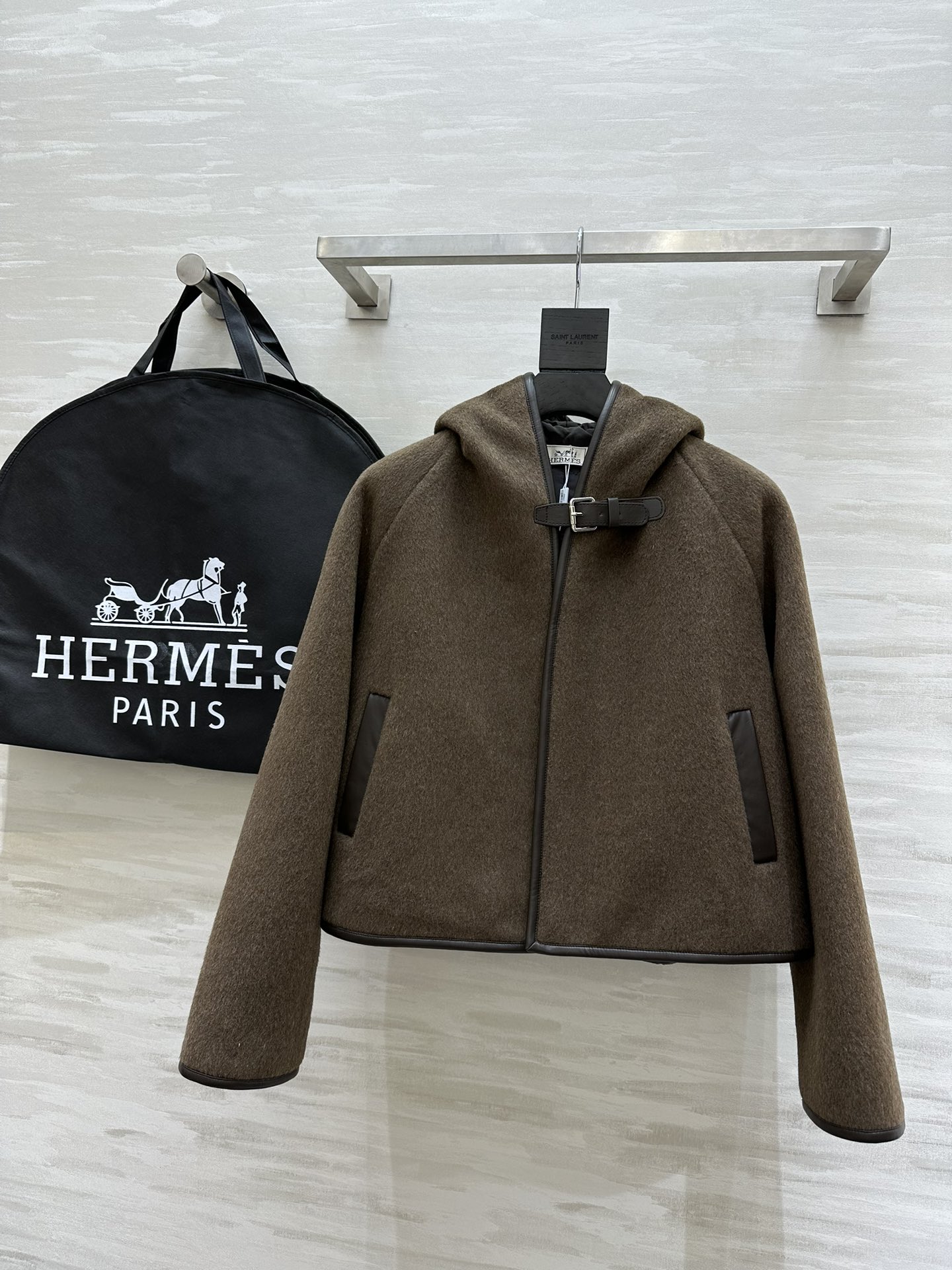 Hermes Abbigliamento Giacca & Soprabito Cotone Lana Collezione Autunno/Inverno Top con cappuccio