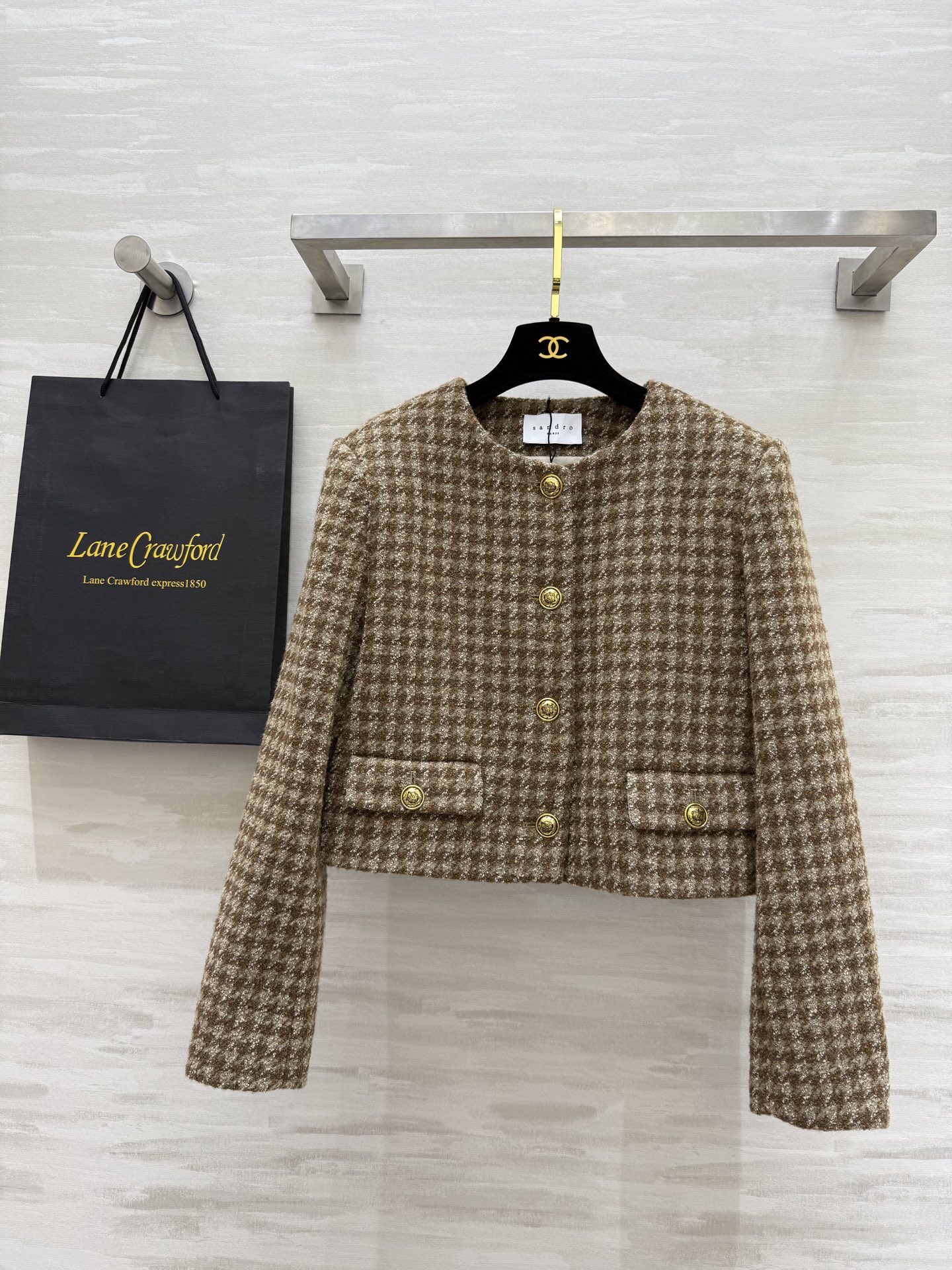 NO:322391,#sandr early spring new style plaid braided soft tweed jacket high quality spot first-time sizeS/M/L (M size shoulder width 38, bust 94, 53) 5,, jackets & coats,alexander wang19860909#sandr早春新款 格纹编织软花呢外套 高品质 现货首发sizeS/M/L（M码肩宽38,胸围94,衣长53）5,,jackets & coats,alexander wang,Women's clothing