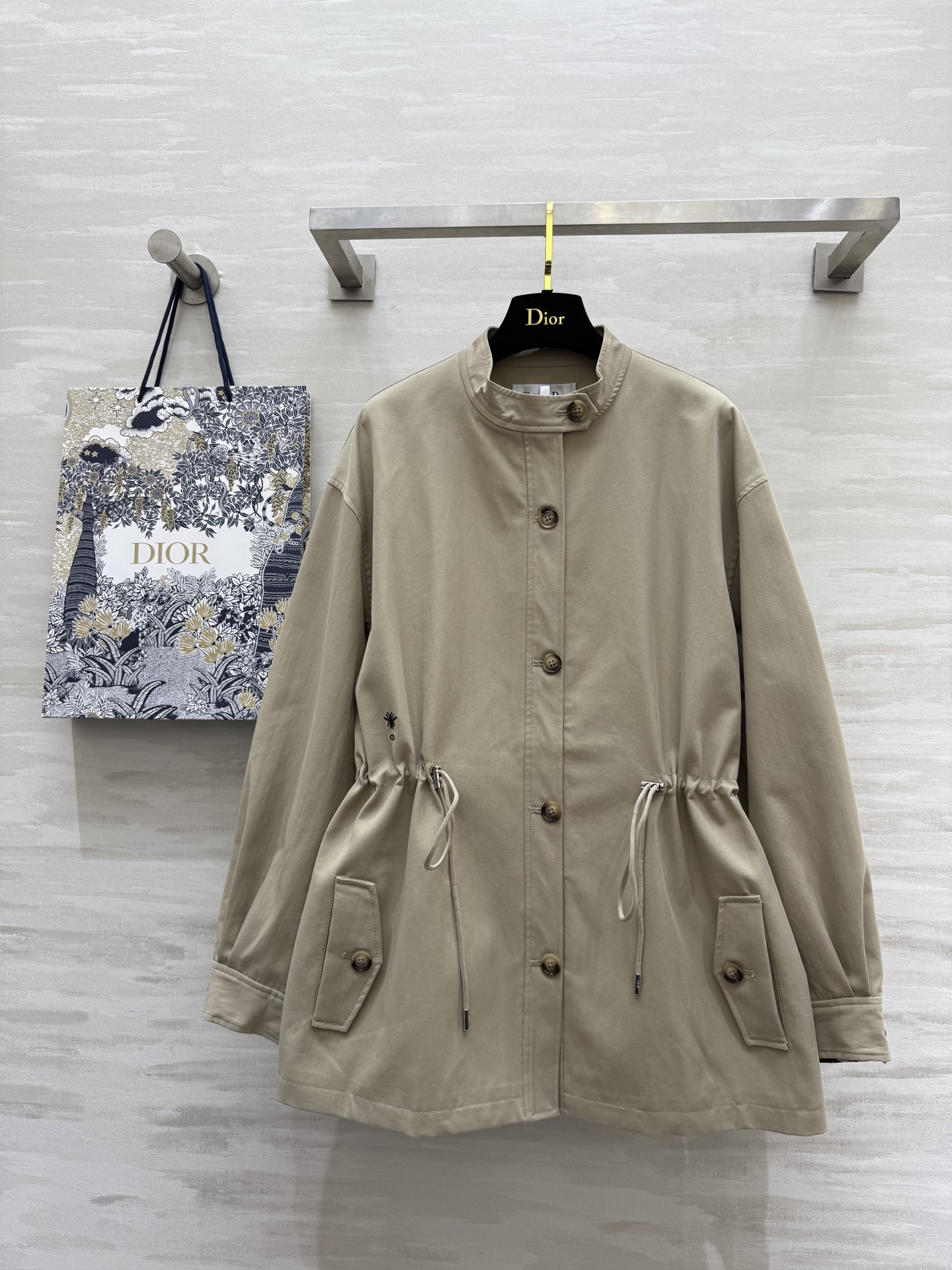 NO:318099,#DIO Spring and Summer New Drawstring Waist-Close Mid-Length Jacket High Quality Customized Spot First-Only Size36/38/40 (36 size shoulder width 52, bust 114, 73 length), Dior, jackets & coats, alexander wang19860909#DIO春夏新款 抽绳收腰中长款外套 高品质定制 现货首发size36/38/40（36码肩宽52,胸围114,衣长73）,,dior,jackets & coats,alexander wang,Women's clothing