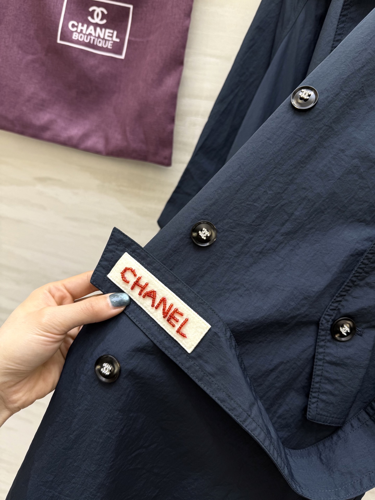 #CHANE♡²⁵中古vintage秀款 独家首发 风衣外套 重工艺纯手工钉珠内标 高品质定制 配送定制