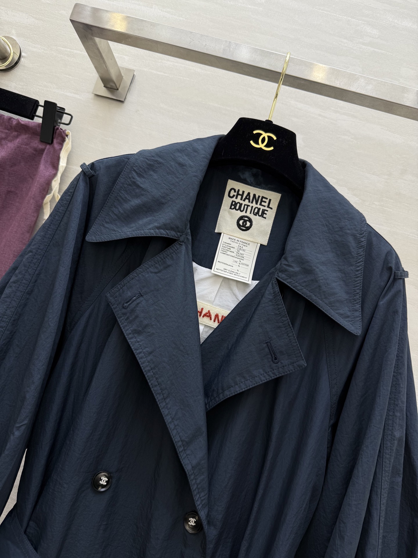 #CHANE♡²⁵中古vintage秀款 独家首发 风衣外套 重工艺纯手工钉珠内标 高品质定制 配送定制