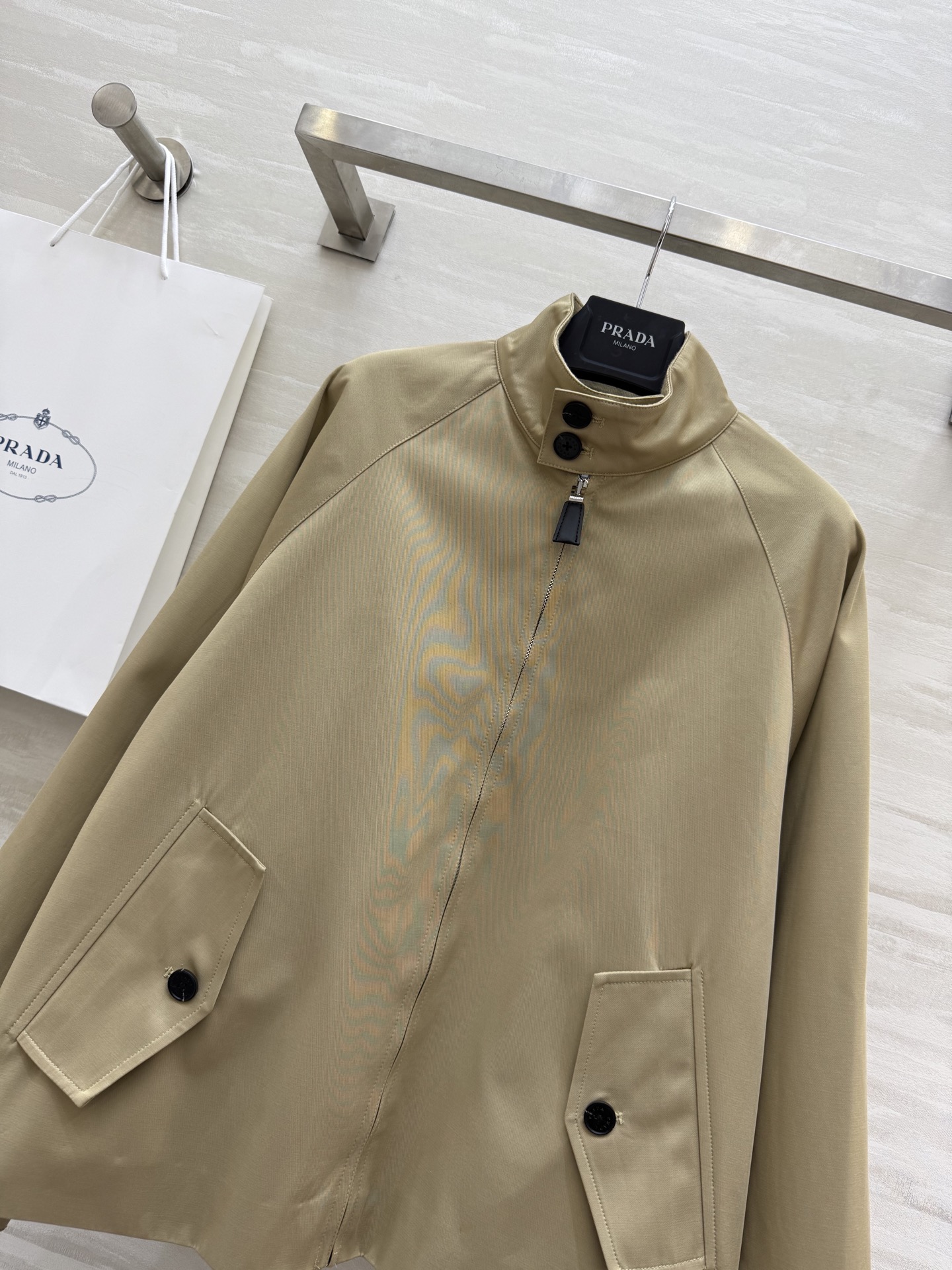 #Prad♡²⁵棒球服式拉链夹克外套 立领休闲廓形 高品质定制 现货首发size：S/M/L（s码胸围：
