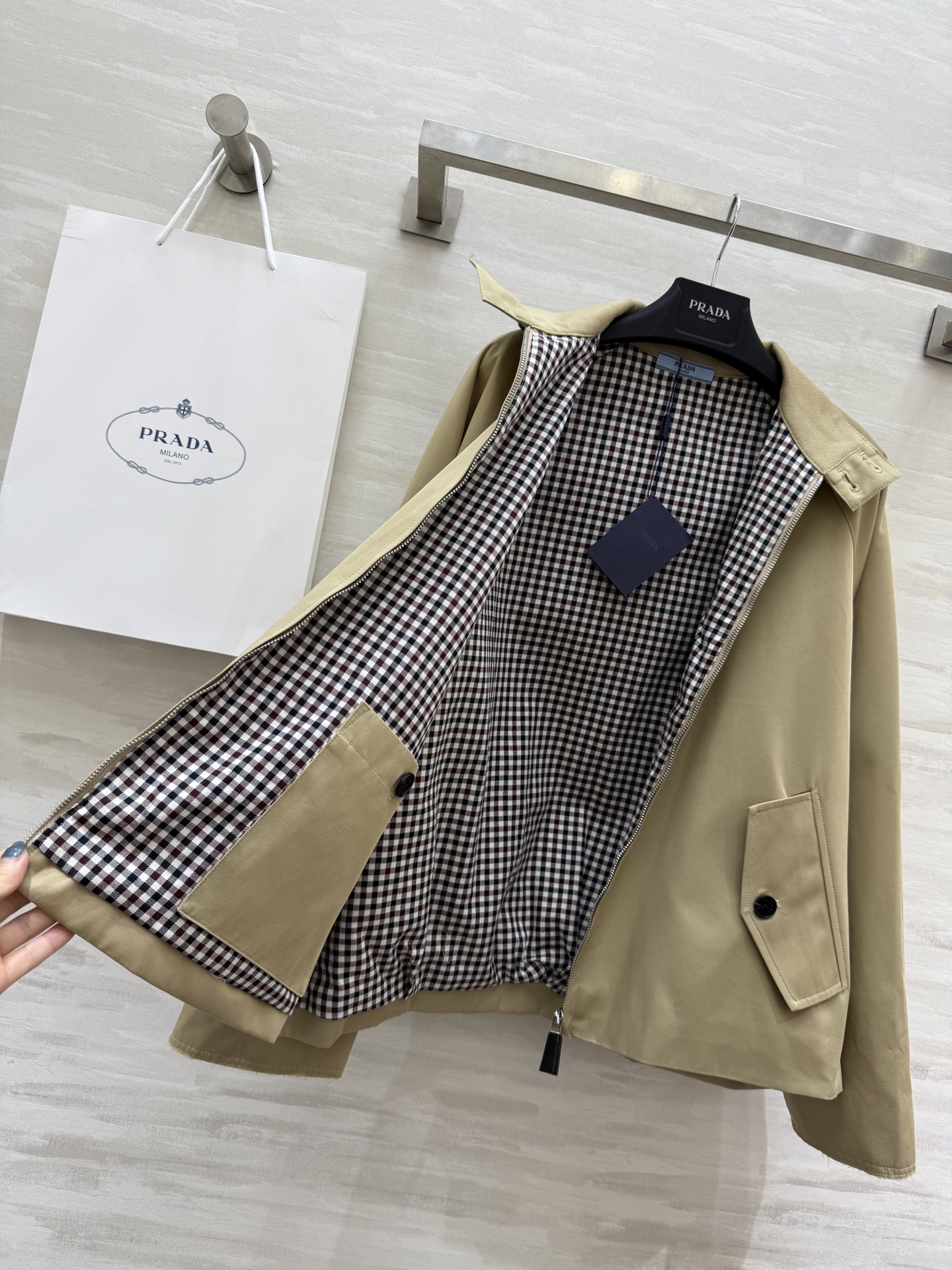 #Prad♡²⁵棒球服式拉链夹克外套 立领休闲廓形 高品质定制 现货首发size：S/M/L（s码胸围：