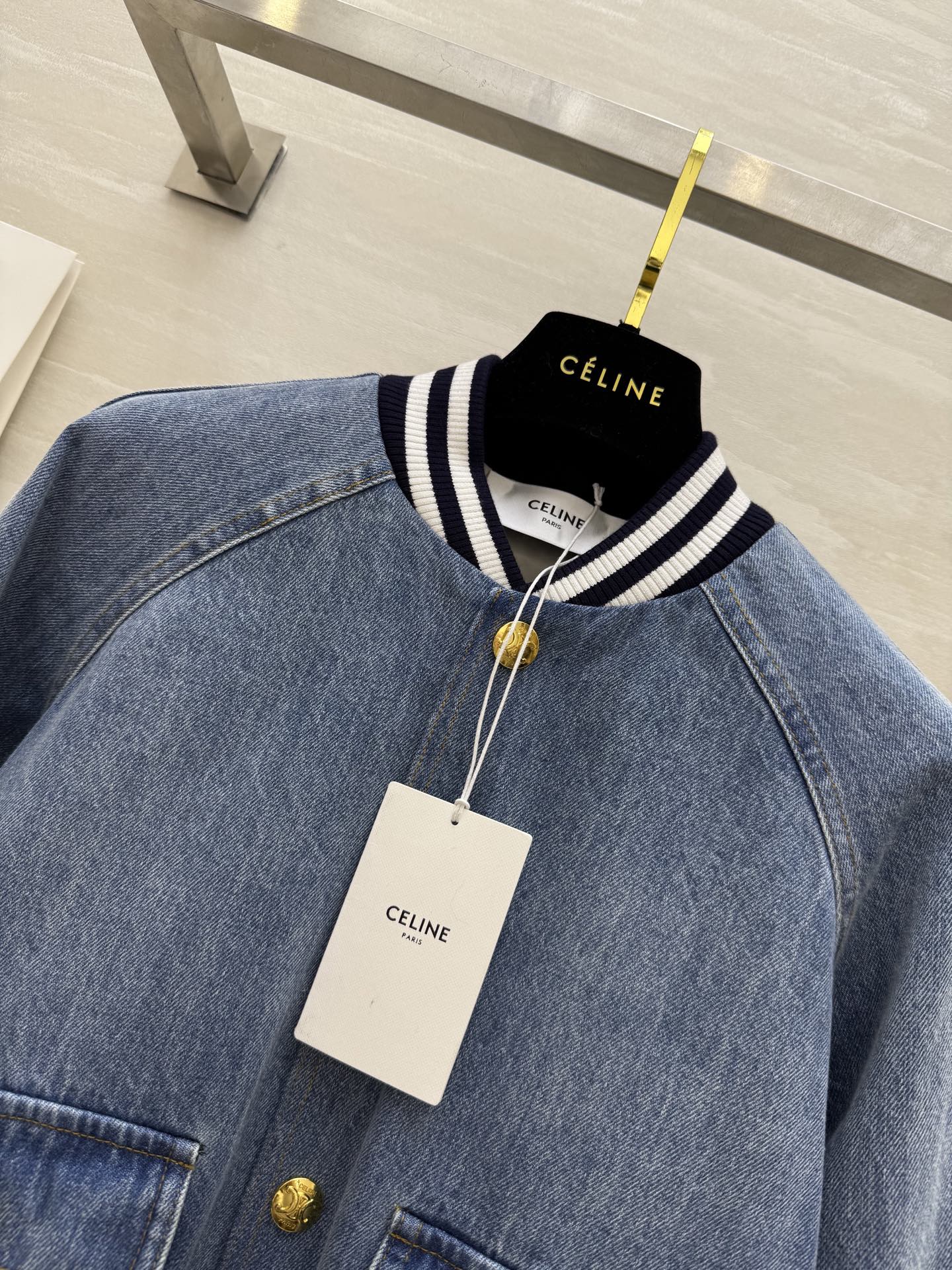 #Celin♡²⁵丹宁牛仔系列棒球服式夹克外套 内里提花里衬 高品质定制 现货首发size：S/M/L（