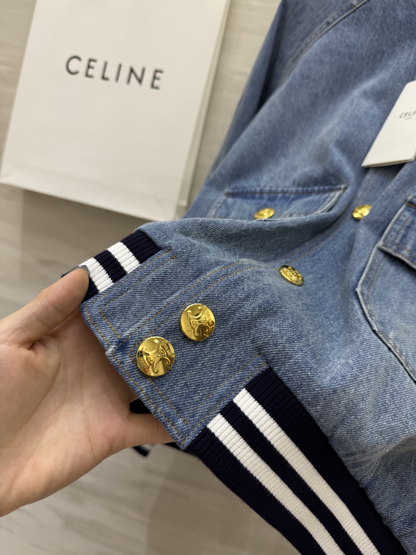 #Celin♡²⁵丹宁牛仔系列棒球服式夹克外套 内里提花里衬 高品质定制 现货首发size：S/M/L（
