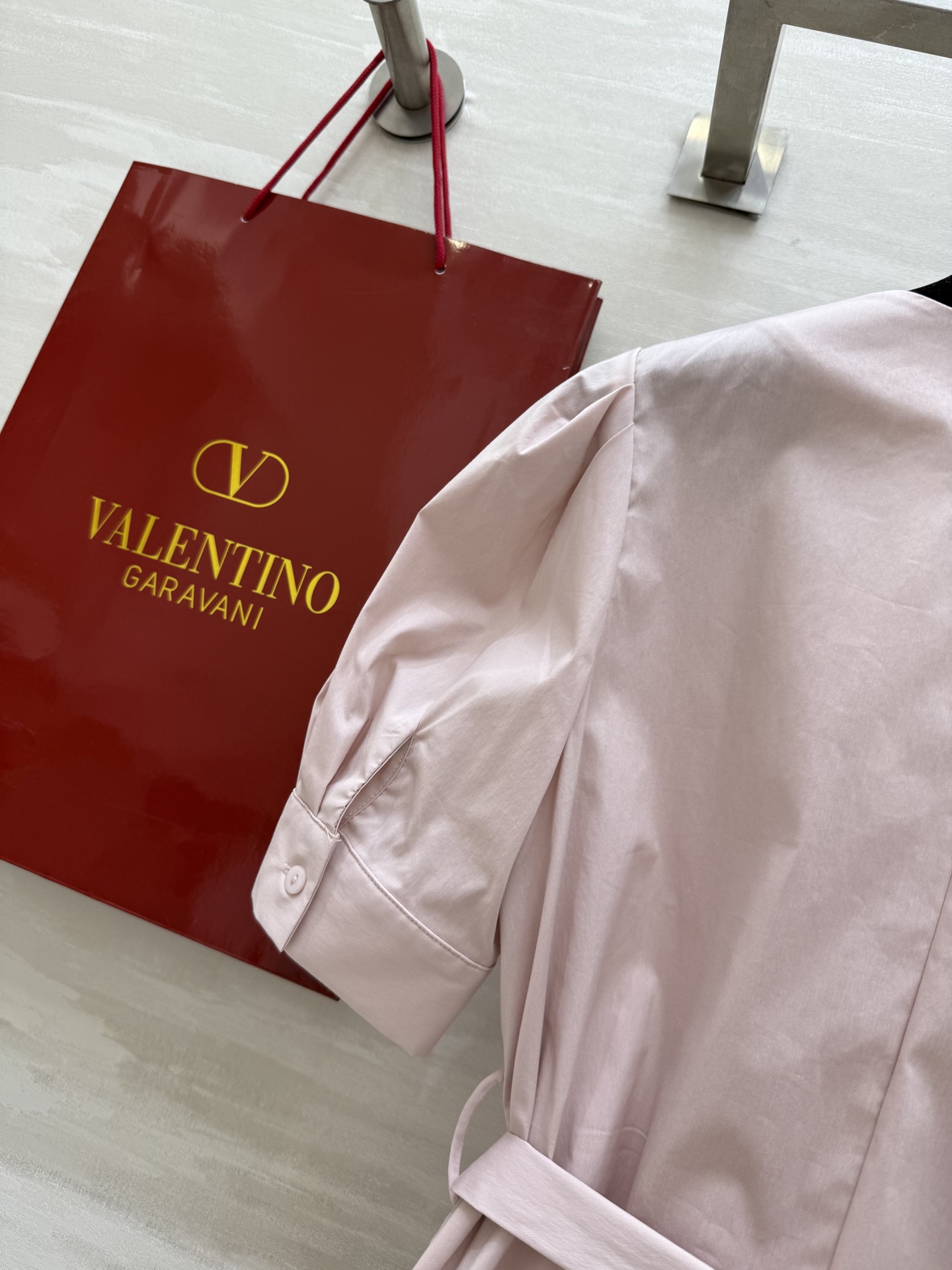 #Valentin♡²⁵ss绑带宫廷风短袖泡泡袖衬衣 本布腰带绑带收腰 高品质定制 现货首发size：S