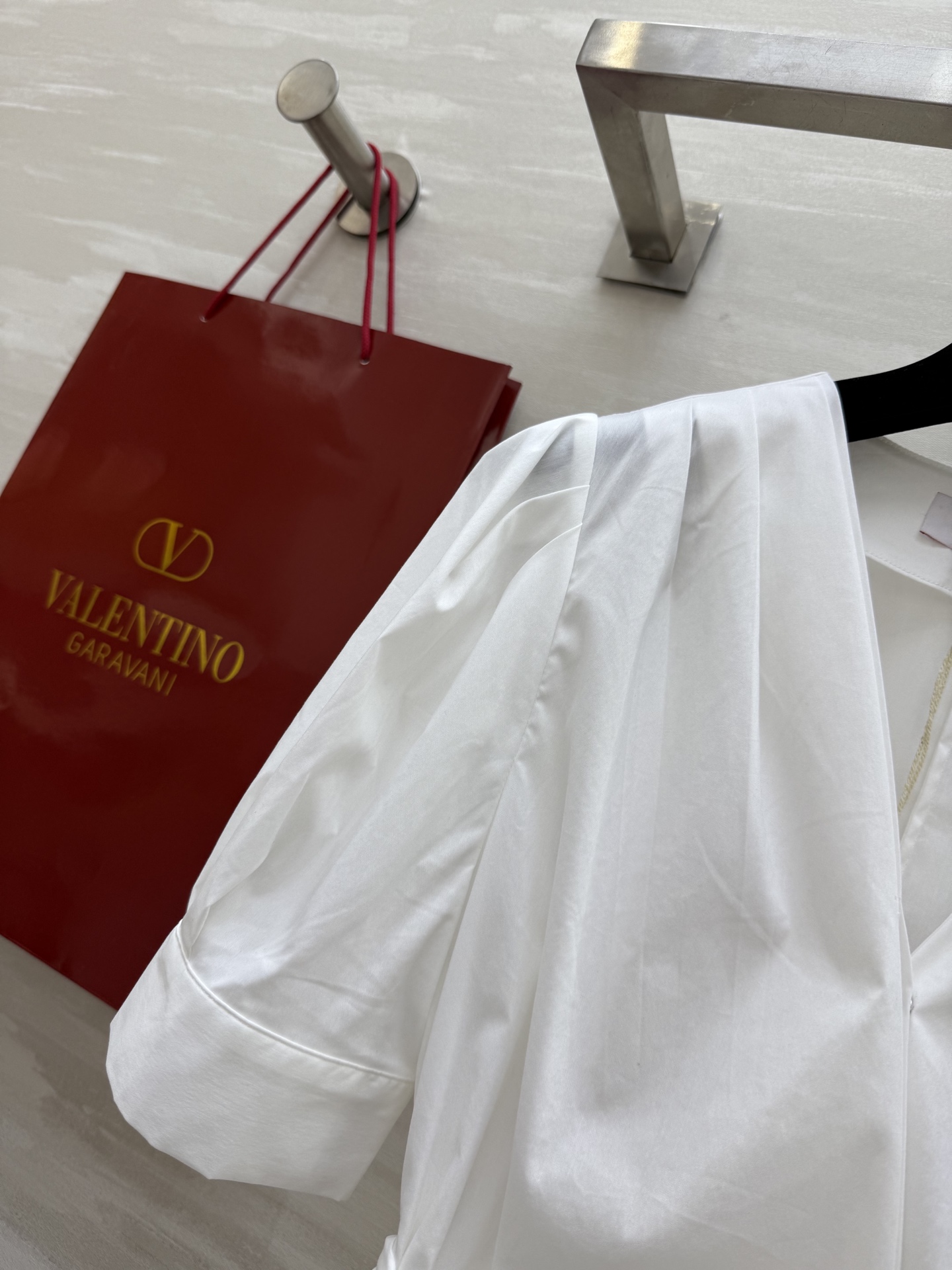 #Valentin♡²⁵ss绑带宫廷风短袖泡泡袖衬衣 本布腰带绑带收腰 高品质定制 现货首发size：S