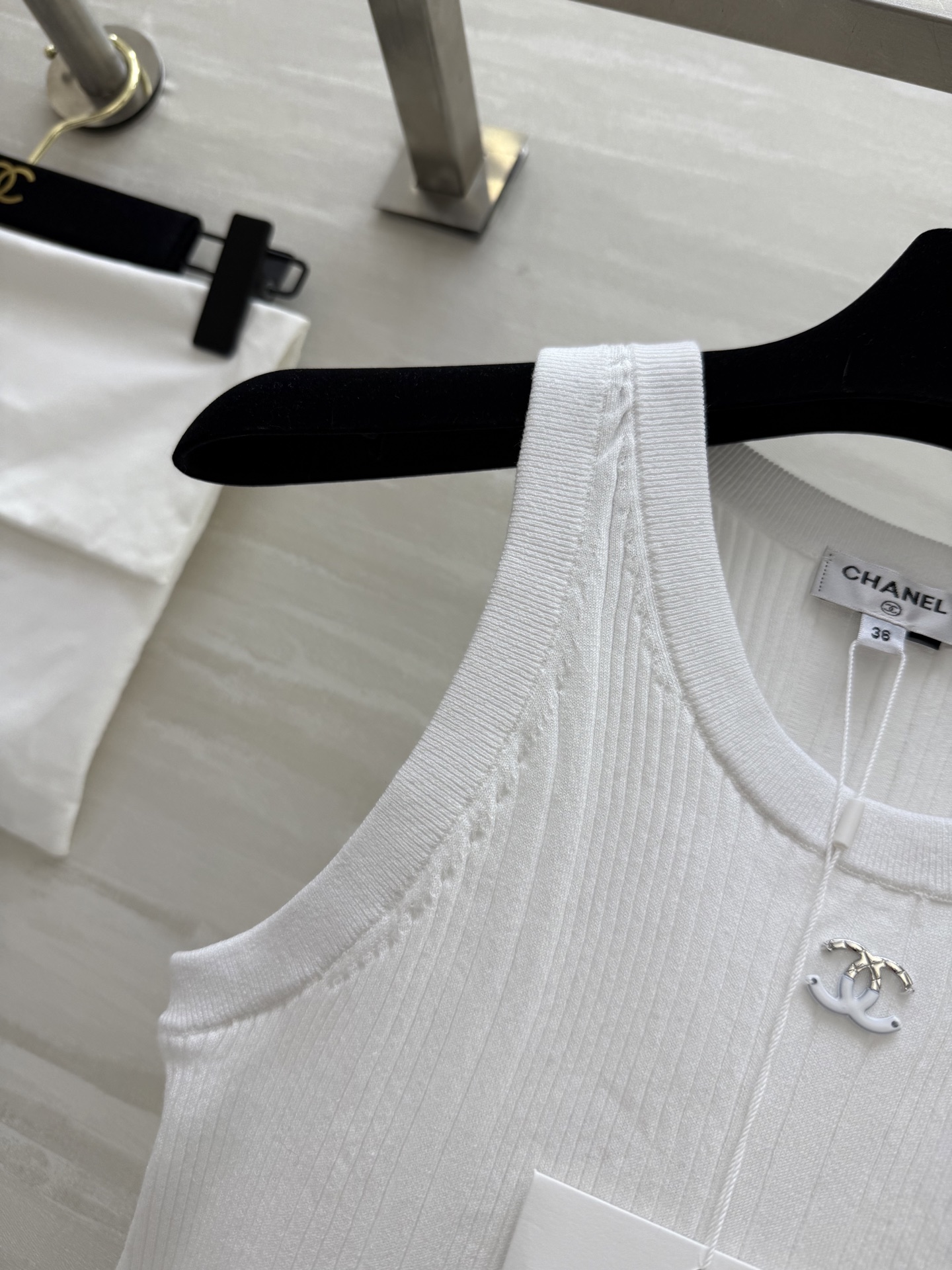 #Chane♡²⁵新款华夫格背心 原版开发 高品质定制 现货首发size：36/38/40（）