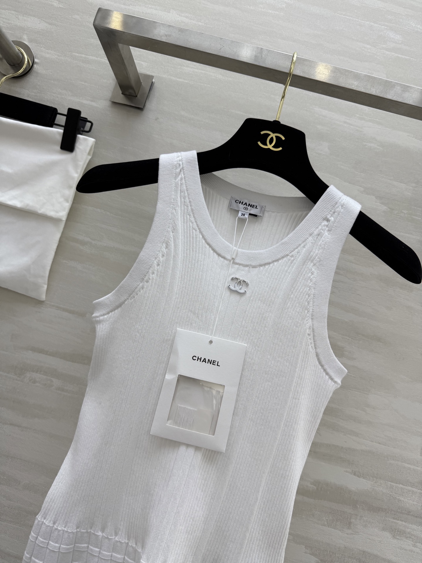 #Chane♡²⁵新款华夫格背心 原版开发 高品质定制 现货首发size：36/38/40（）