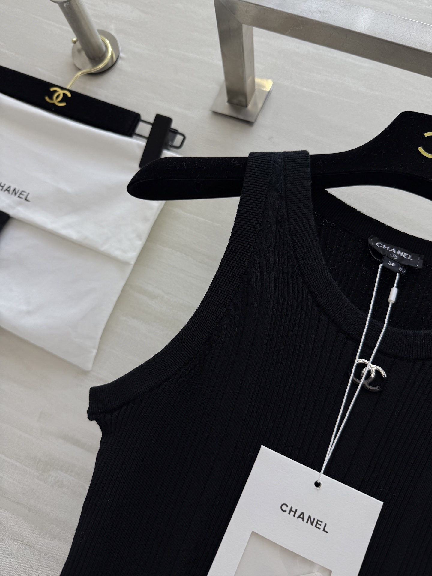 #Chane♡²⁵新款华夫格背心 原版开发 高品质定制 现货首发size：36/38/40（）