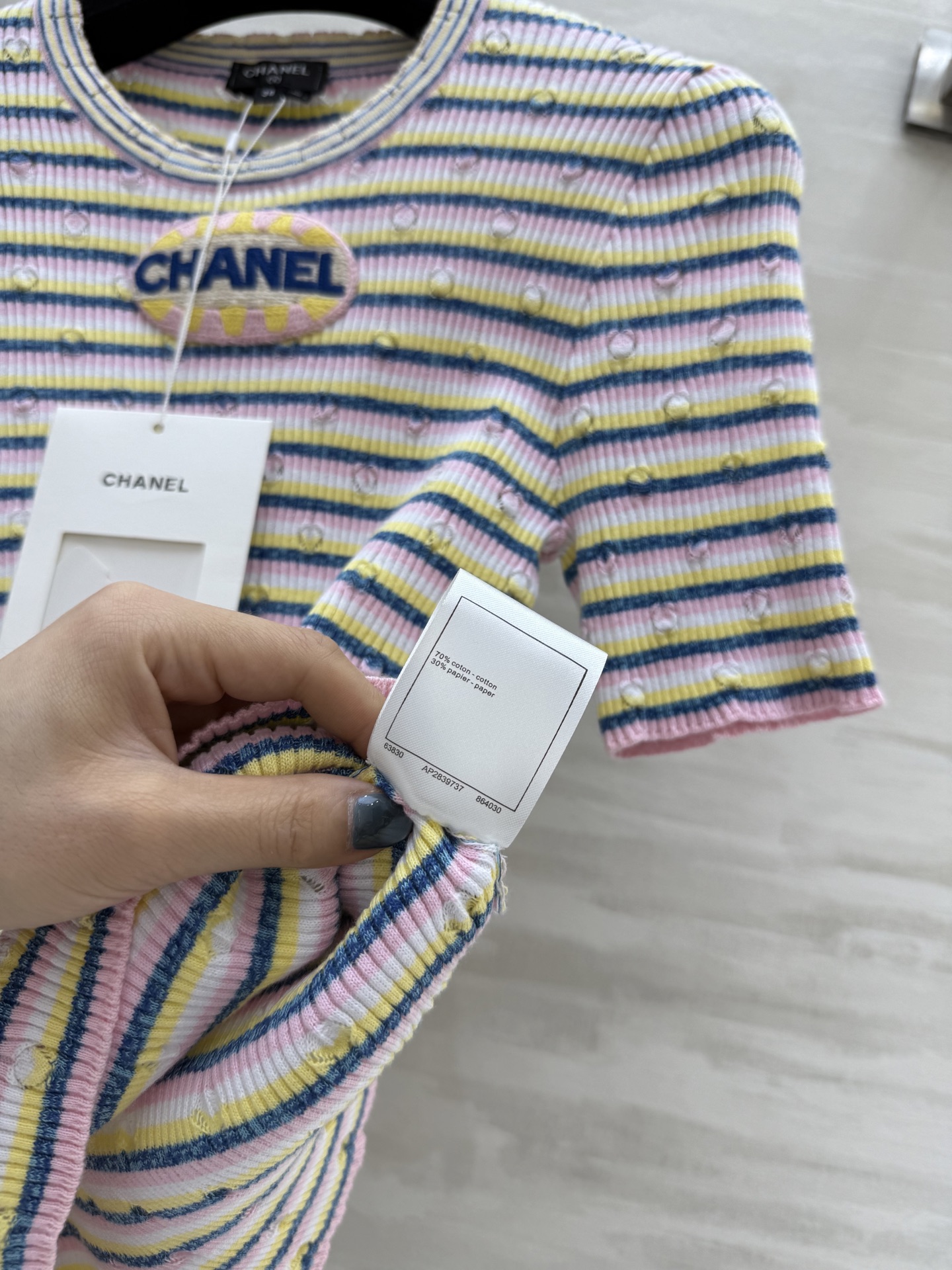 🧨ˎˊ˗ 𑊄𑣠𑊄ᰁ ✨Chanel²⁵P｜美到发晕的条纹T恤 高品质定制 现货首发size：36/38/