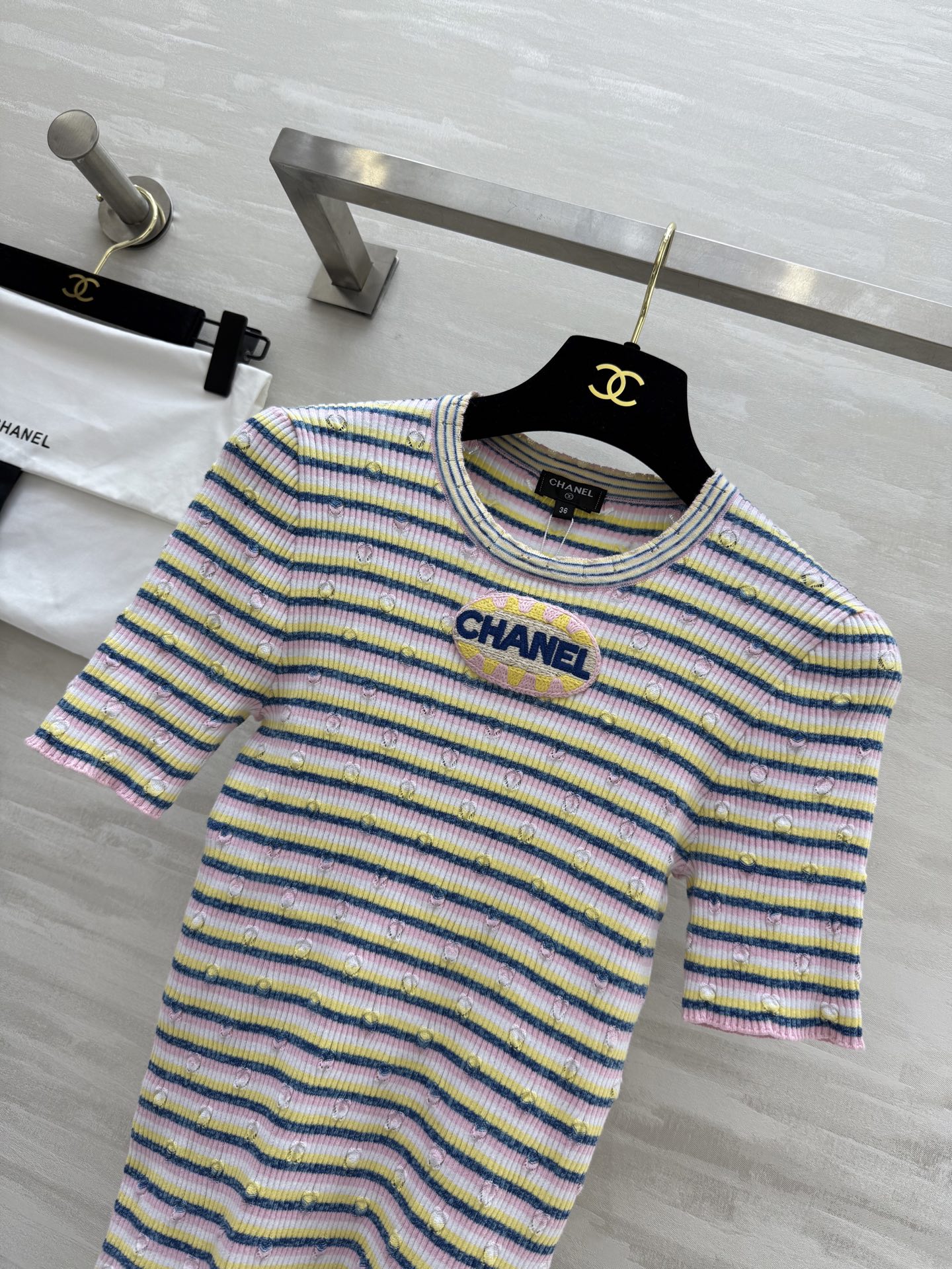 🧨ˎˊ˗ 𑊄𑣠𑊄ᰁ ✨Chanel²⁵P｜美到发晕的条纹T恤 高品质定制 现货首发size：36/38/