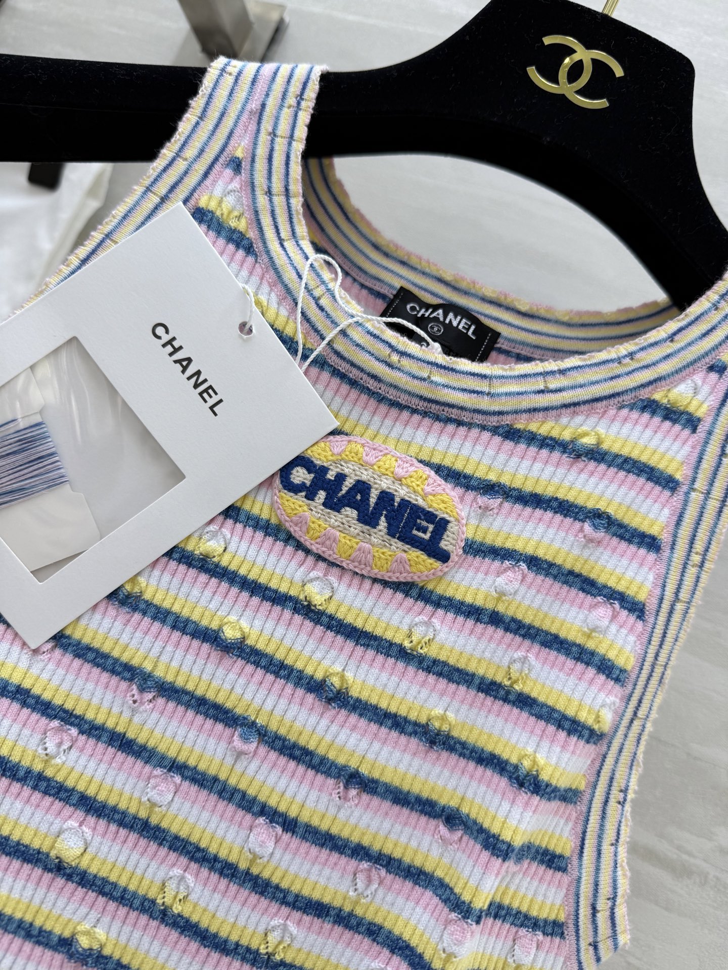 🧨ˎˊ˗ 𑊄𑣠𑊄ᰁ ✨Chanel²⁵P｜美到发晕的条纹背心 高品质定制 现货首发size：36/38/