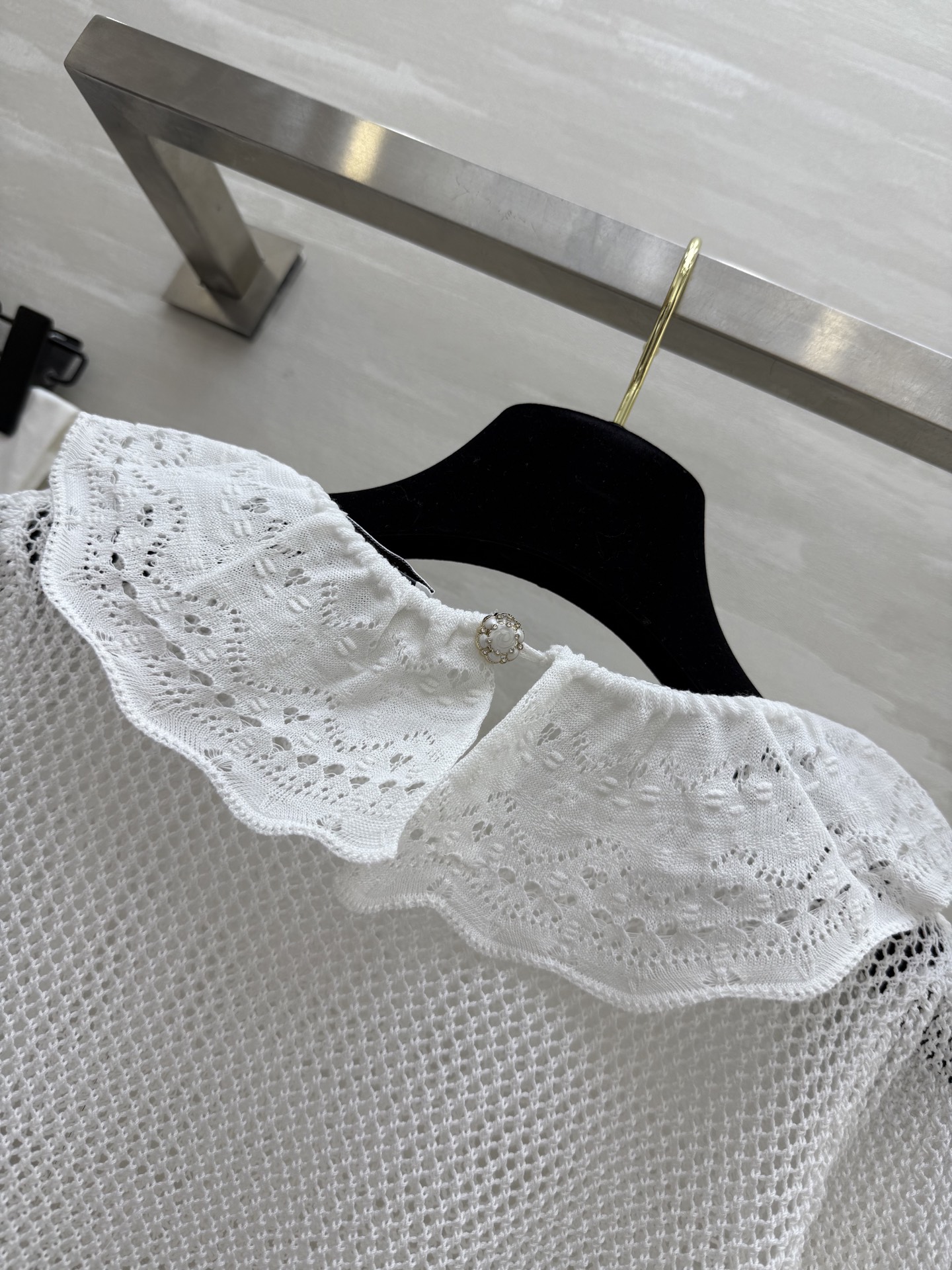 #Chane♡²⁵P白色镂空钩花上衣 绝美！！！原版开发 高品质定制 现货首发size：36/38/40