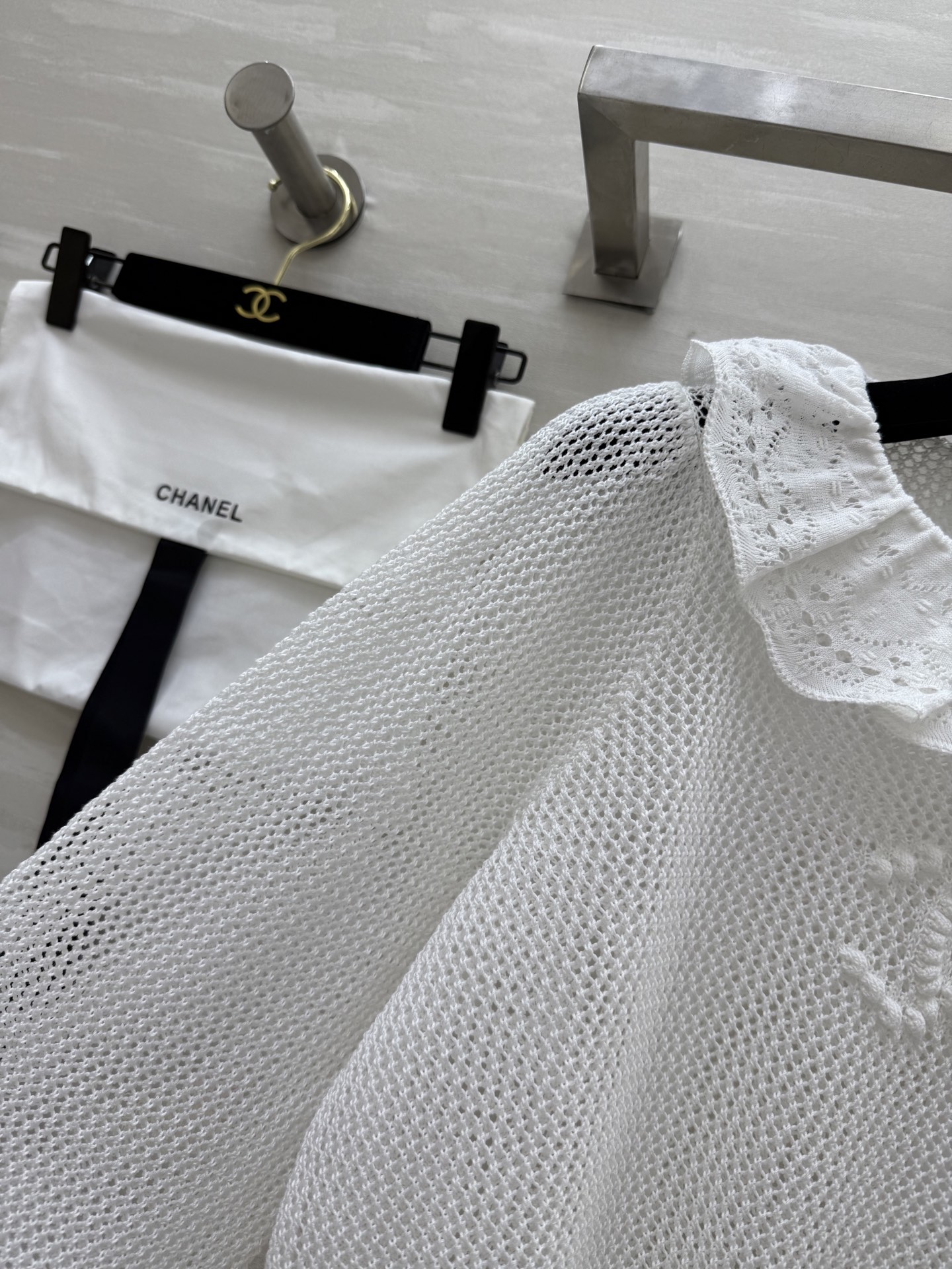 #Chane♡²⁵P白色镂空钩花上衣 绝美！！！原版开发 高品质定制 现货首发size：36/38/40