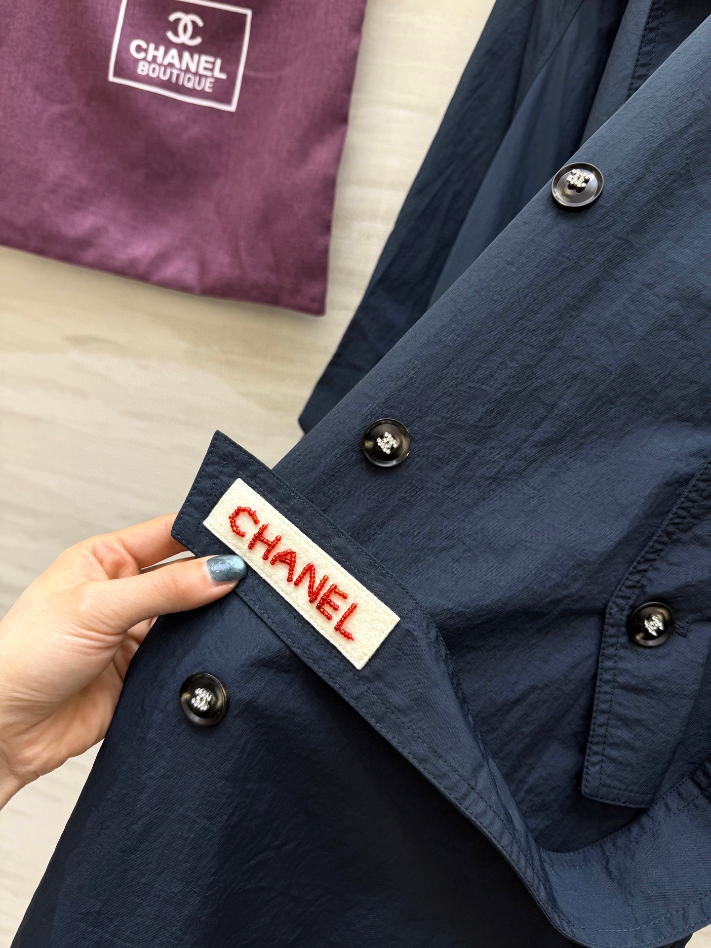 #CHANE♡²⁵中古vintage秀款 独家首发 风衣外套 重工艺纯手工钉珠内标 高品质定制 配送定制