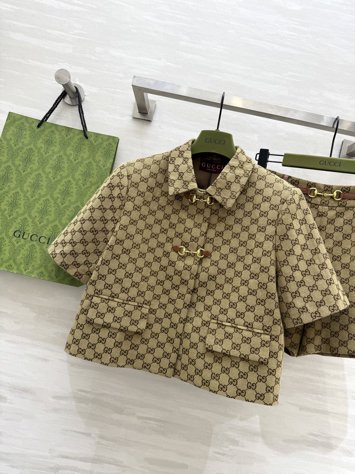 #GUCC♡²⁵GG提花系列 立体剪裁版型非常显瘦 高品质定制 现货首发size：S/M/L（外套M码肩