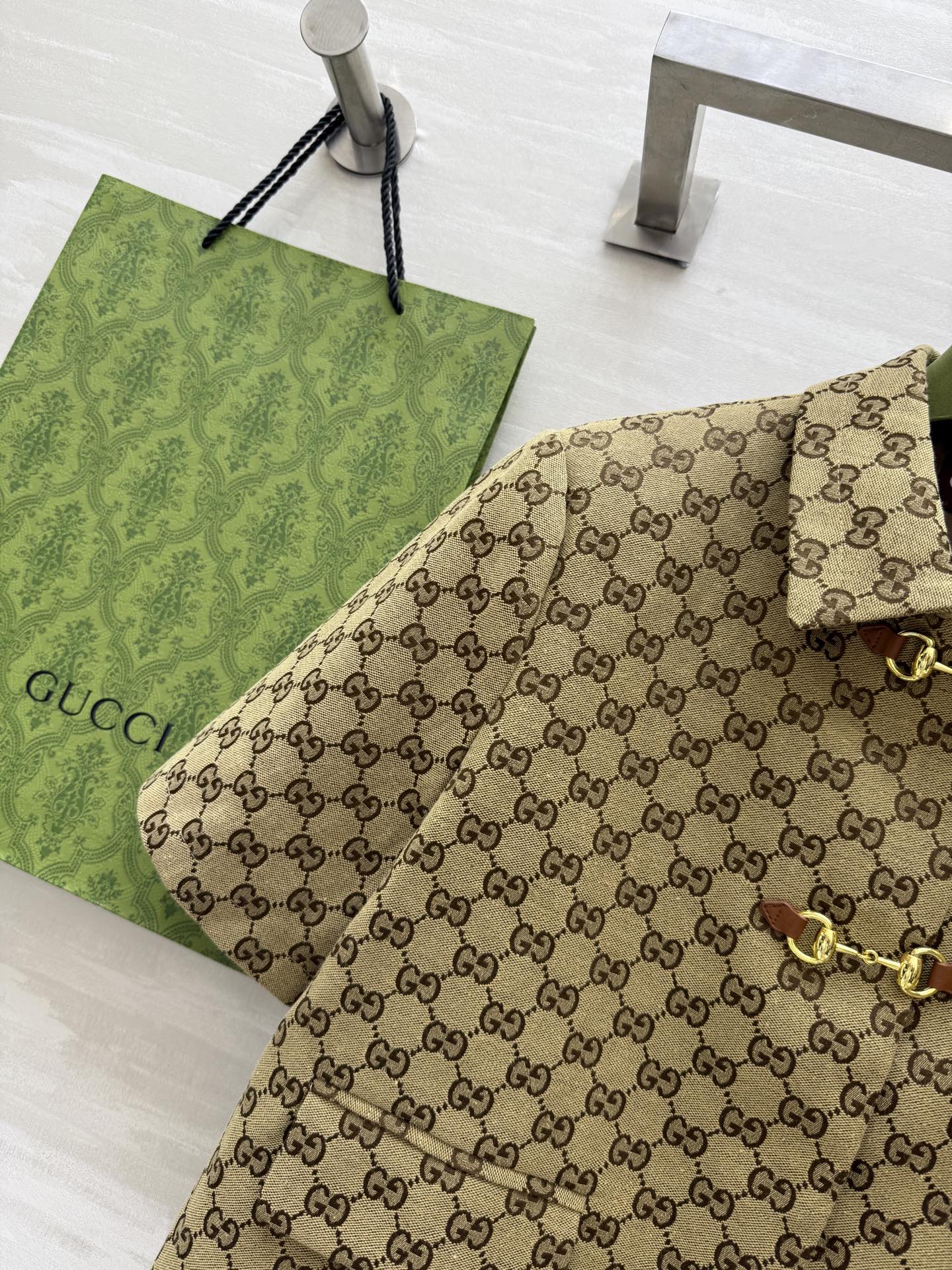 #GUCC♡²⁵GG提花系列 立体剪裁版型非常显瘦 高品质定制 现货首发size：S/M/L（外套M码肩