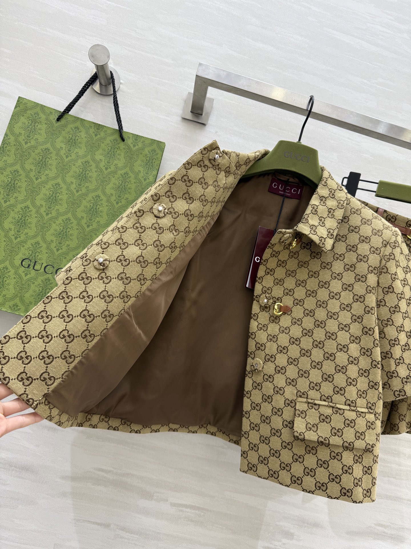 #GUCC♡²⁵GG提花系列 立体剪裁版型非常显瘦 高品质定制 现货首发size：S/M/L（外套M码肩