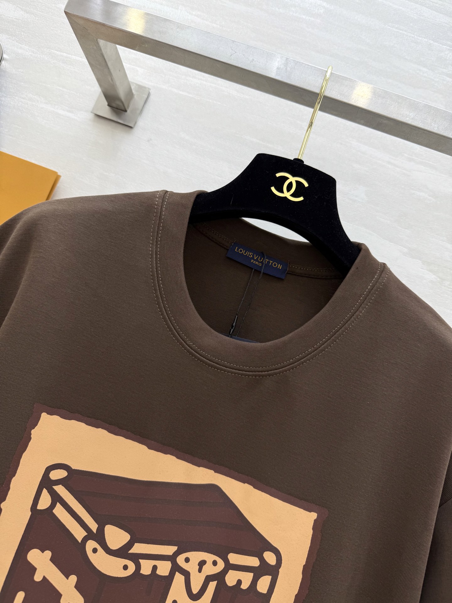 Louis Vuitton Inspired Brown Trunk Print T-Shirt - Premium Cotton, Stylish Fit 7 i1746369606699 3745 0 5