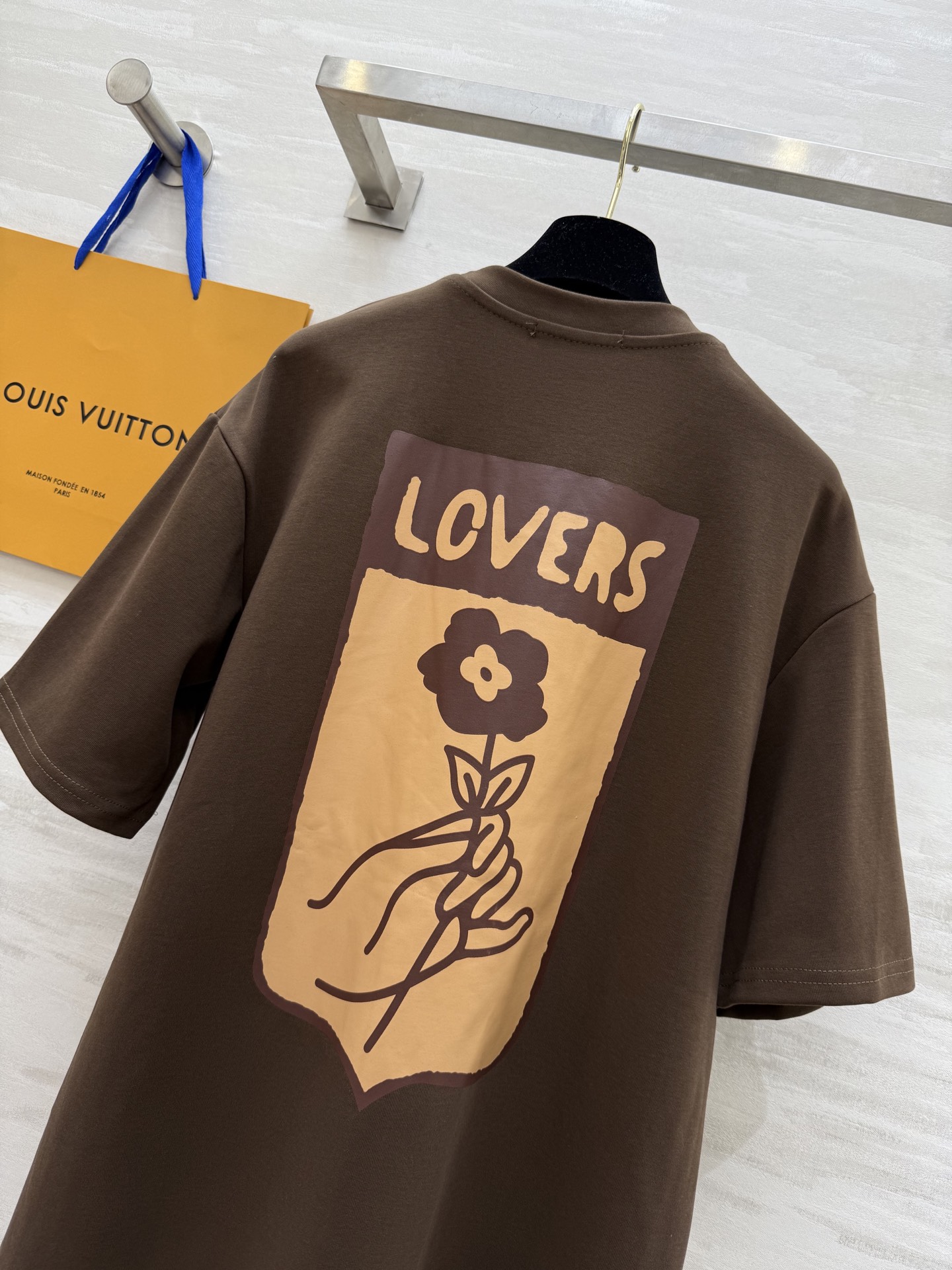 Louis Vuitton Inspired Brown Trunk Print T-Shirt - Premium Cotton, Stylish Fit 3 i1746369607912 1312 0 1