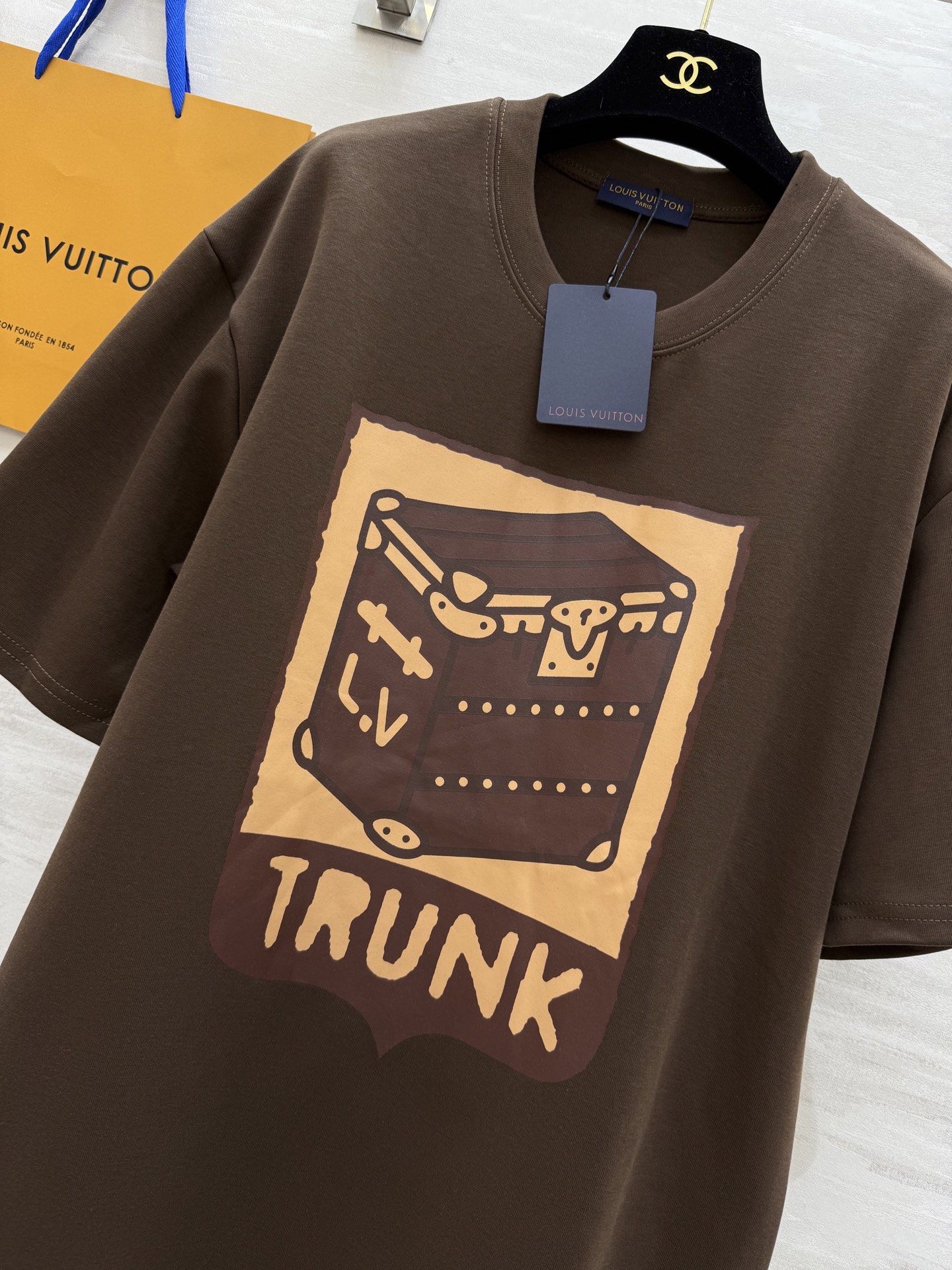 Louis Vuitton Inspired Brown Trunk Print T-Shirt - Premium Cotton, Stylish Fit 8 i1746369607988 4576 0 6