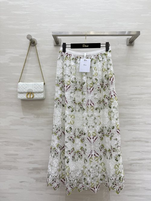 Dior Embroidered Butterfly Lace Skirt - Elegant, Summer Collection, Authentic 1 Dior Embroidered Butterfly Lace Skirt - Elegant, Summer Collection, Authentic