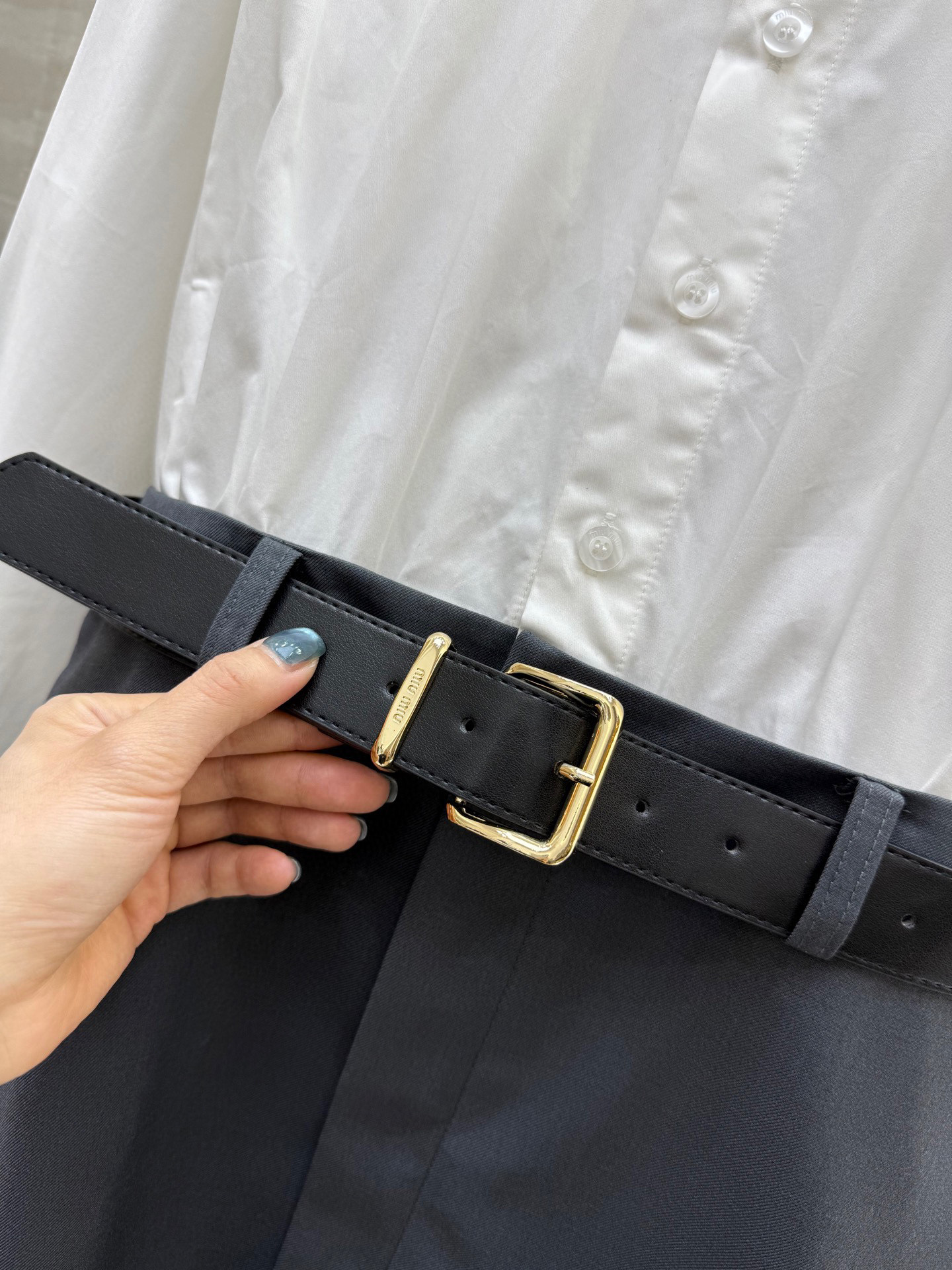 Miu Miu Inspired Two-Piece Dress - Slim Fit & High-Quality Custom Belt 6 i1747661303304 651 0 4