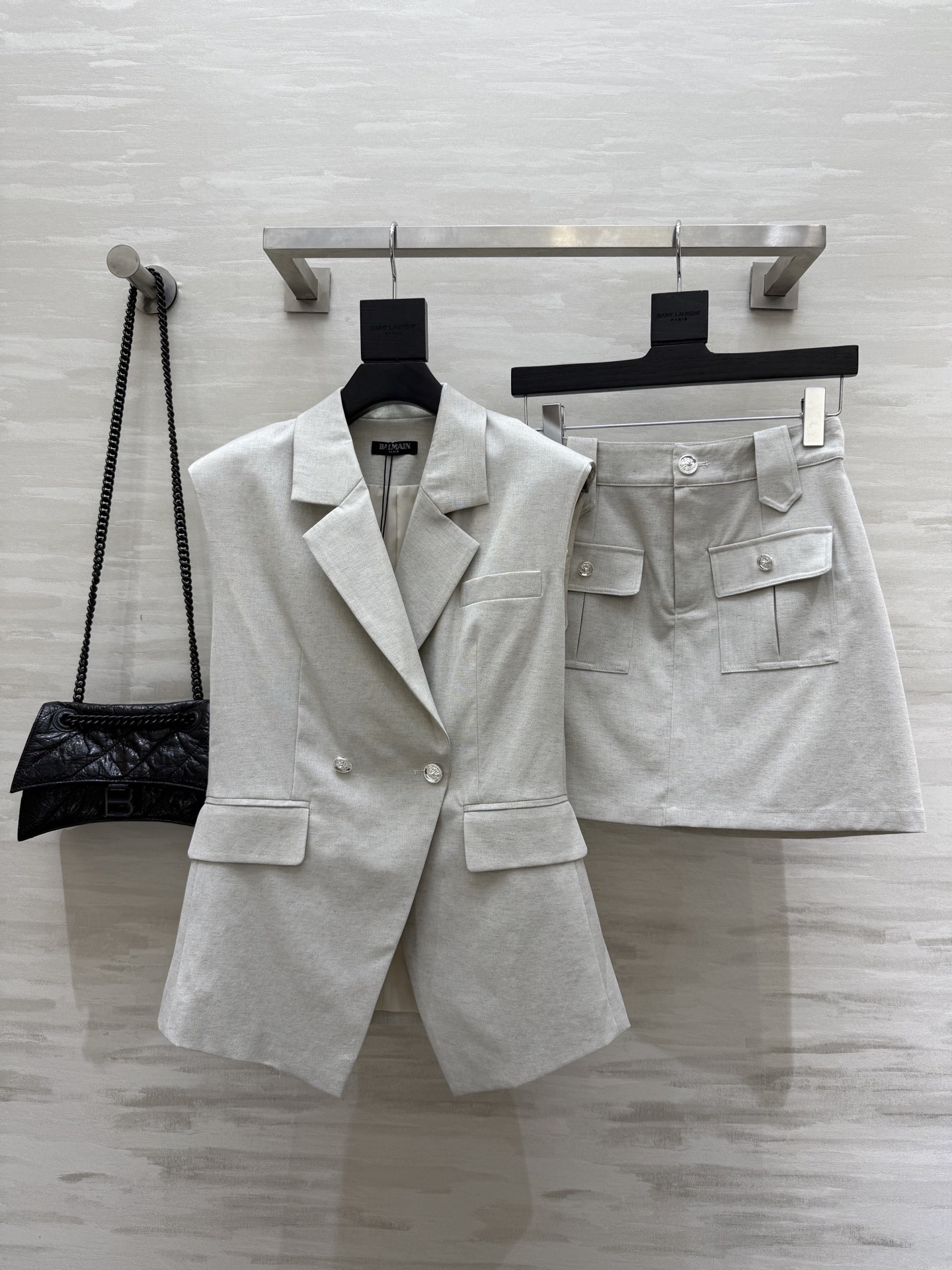 NO:419716,#BALMAI Old Qian Style Linen Cotton Vest Set Super fashionable and stylish High-quality customization Spot sizeS/M/L/XL (Size s-size bust 90, front 76, back 68, waist 68, hip 90, skirt 41), ,balmain, skirt 90, skirt 41), ,balmain, skirt 9019860909#BALMAI老钱风亚麻棉马甲套装 超级时髦有范 高品质定制 现货首发sizeS/M/L/XL（s码胸围90,前衣长76,后衣长68,腰围68,臀围90,裙长41）,,balmain,skirts,alexander wang,Women's clothing