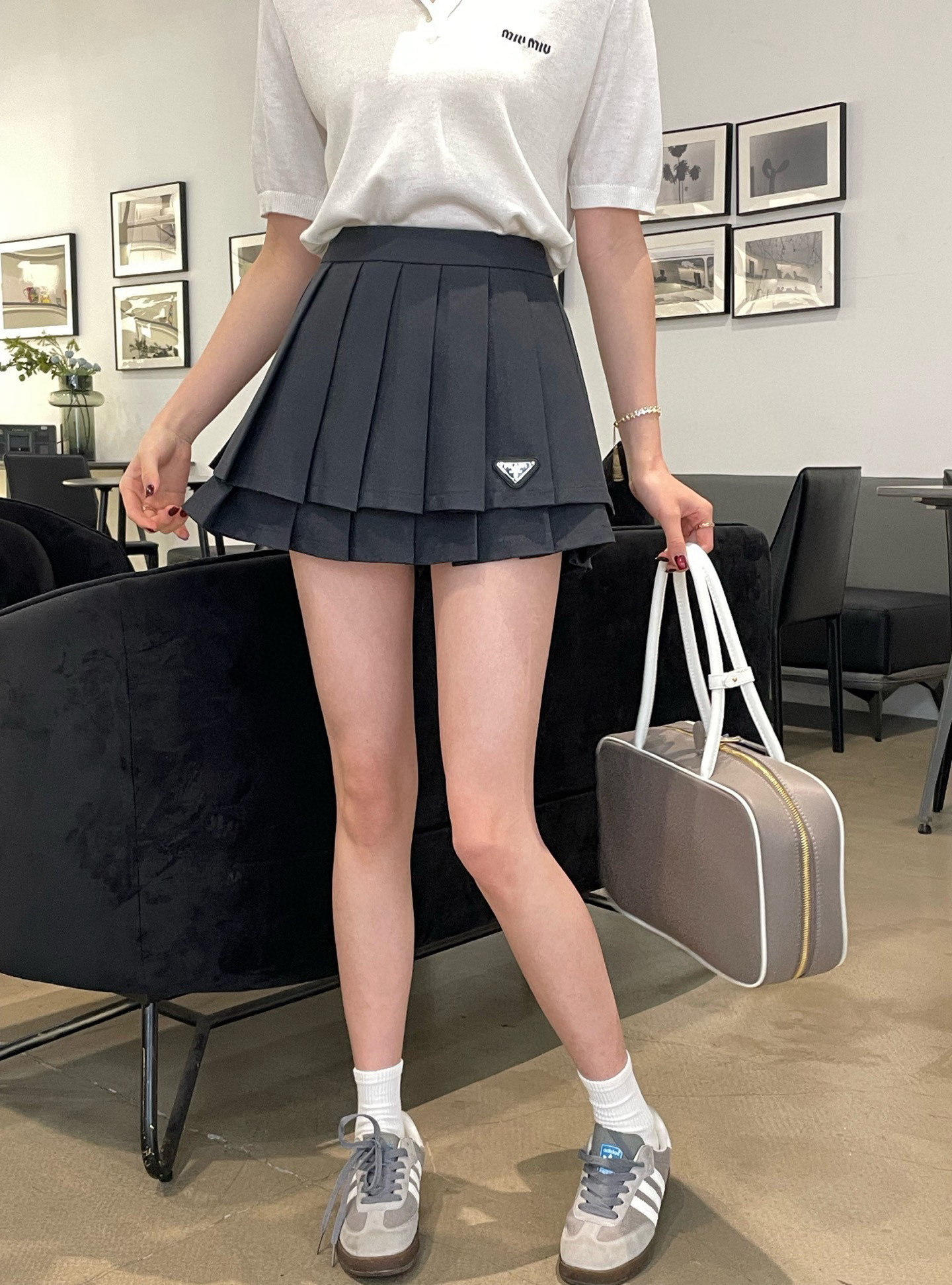 #Prad♡²⁵春夏爆品 百褶半裙 内里贴心安全裤防走光 立体剪裁完美显瘦 时髦百搭单品 高品质定制 现